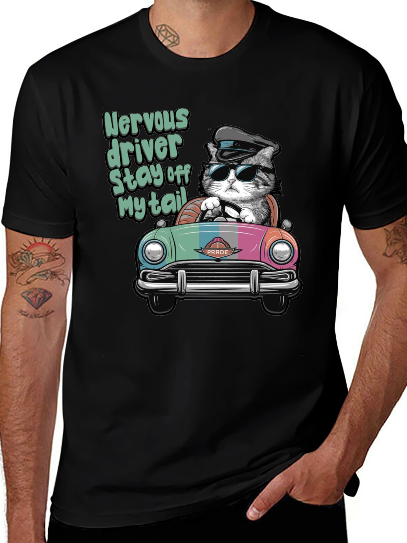 Variant 16 of Nervous Driver Cat T-Shirt