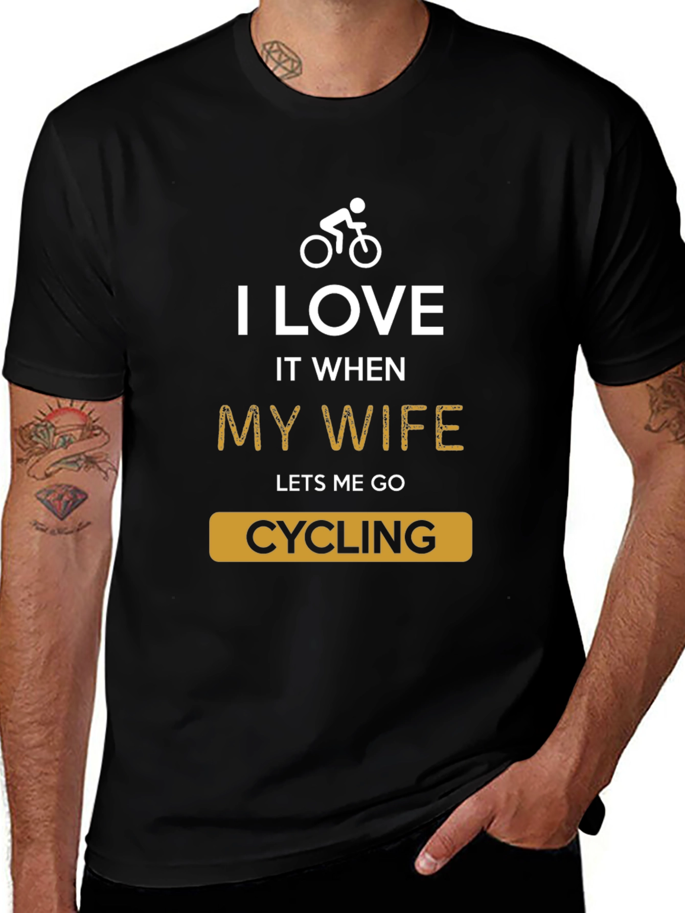 Variant 15 of Funny Cycling T-Shirt - "I Love My Wife"