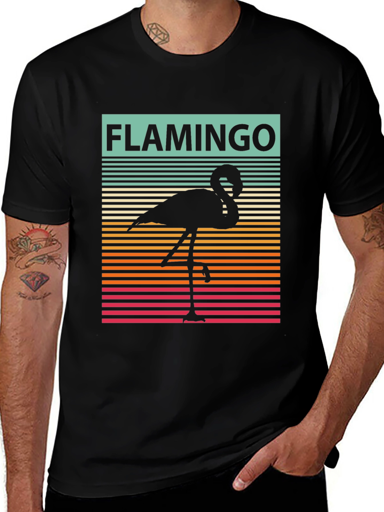 Variant 19 of Retro Flamingo Graphic Tee
