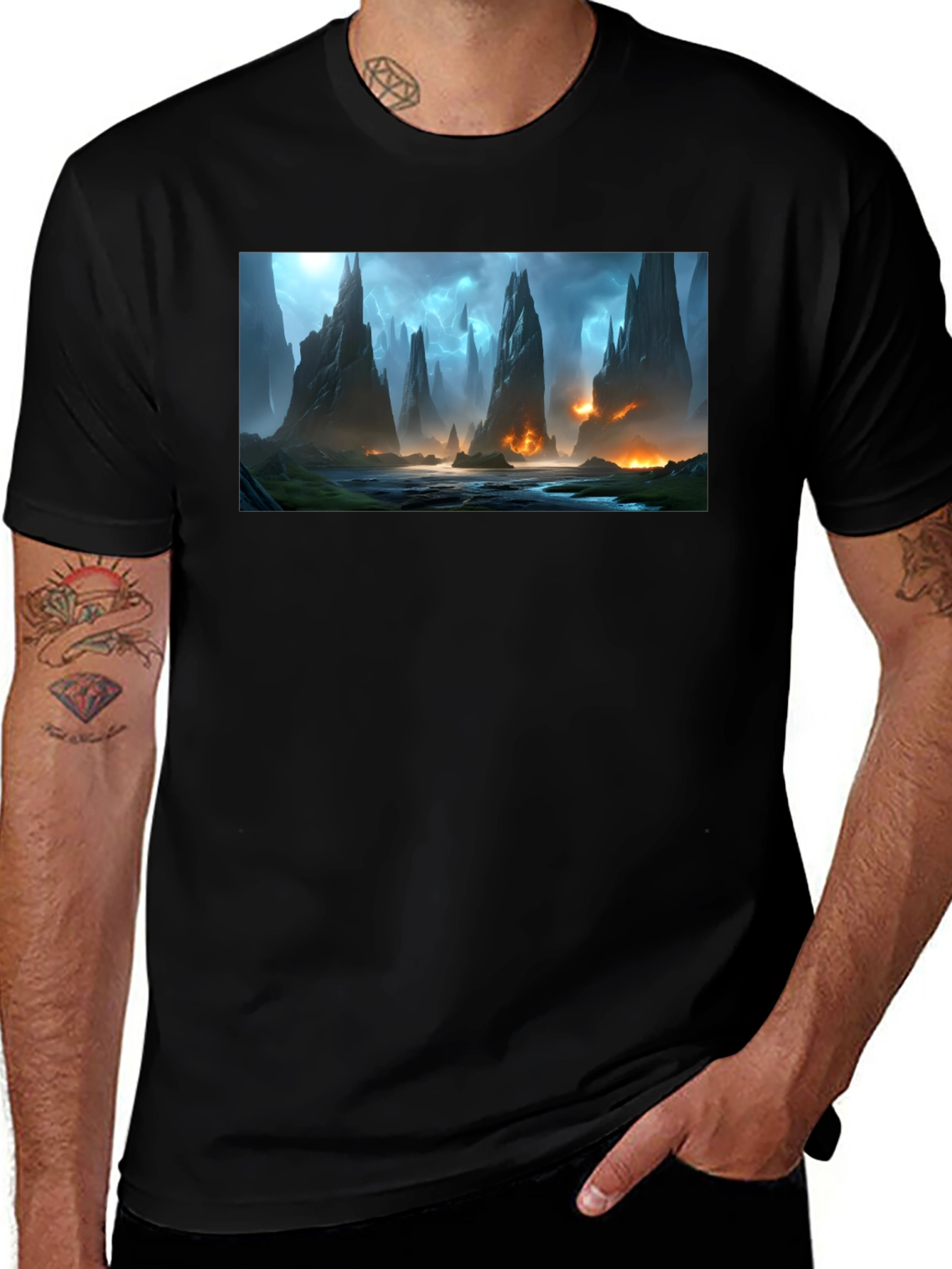Variant 26 of Fantasy Landscape Graphic T-Shirt