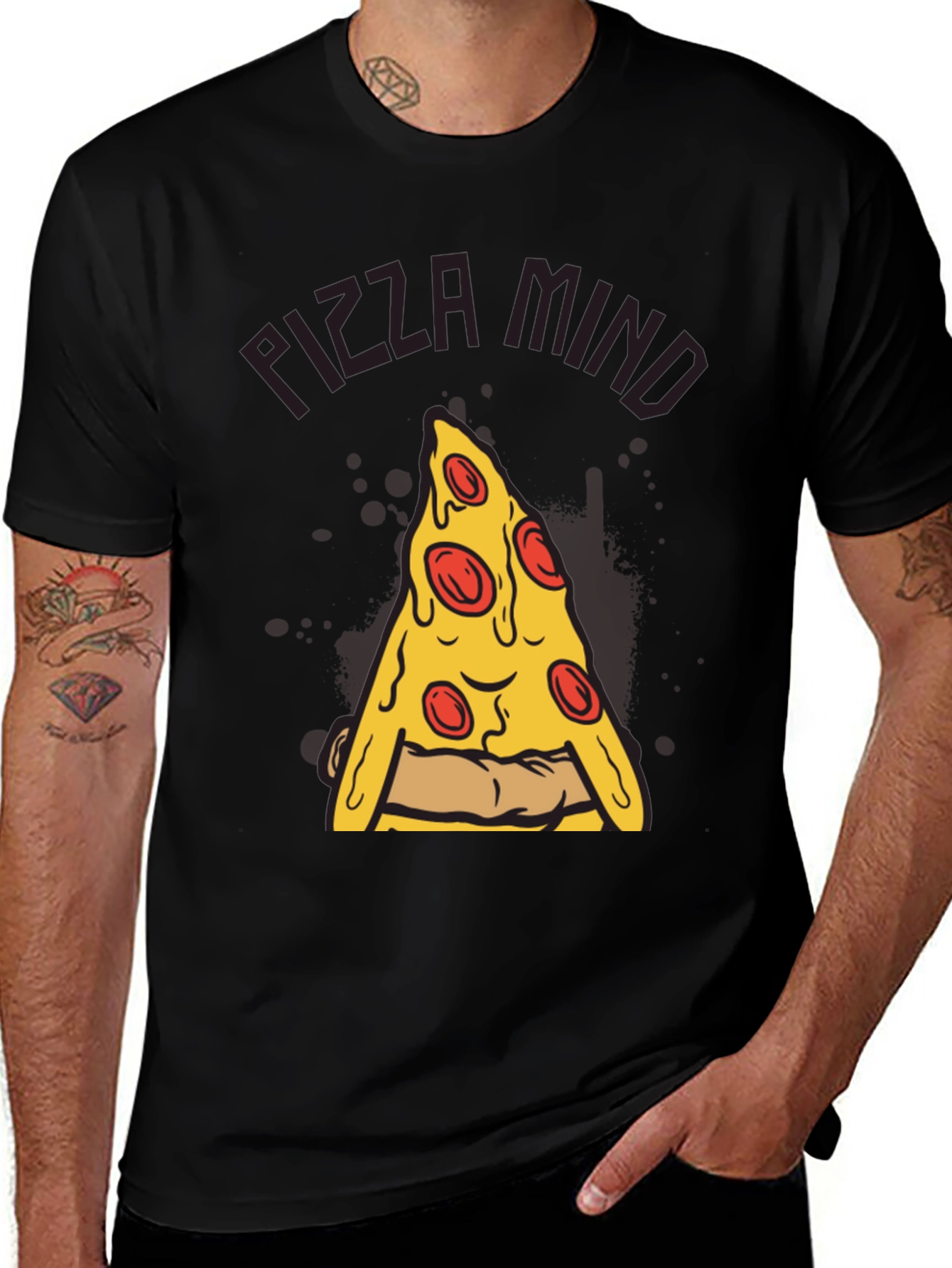 Variant 7 of Pizza Mind Graphic T-Shirt - Novelty Design