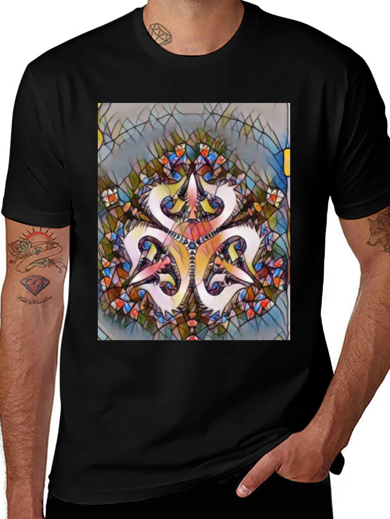 Variant 27 of Abstract Mosaic Art T-Shirt