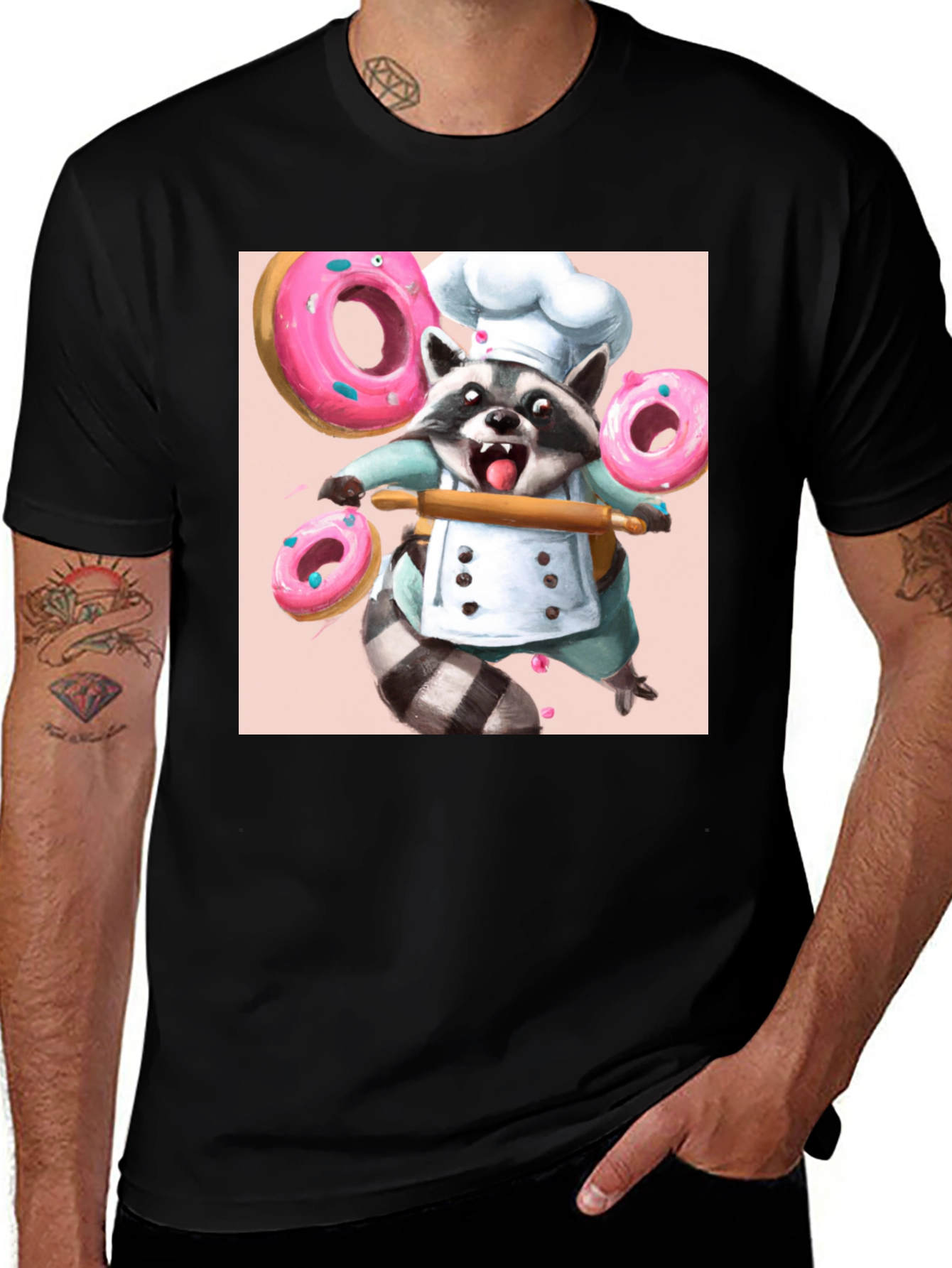 Variant 26 of Raccoon Chef T-Shirt - Donut Delight