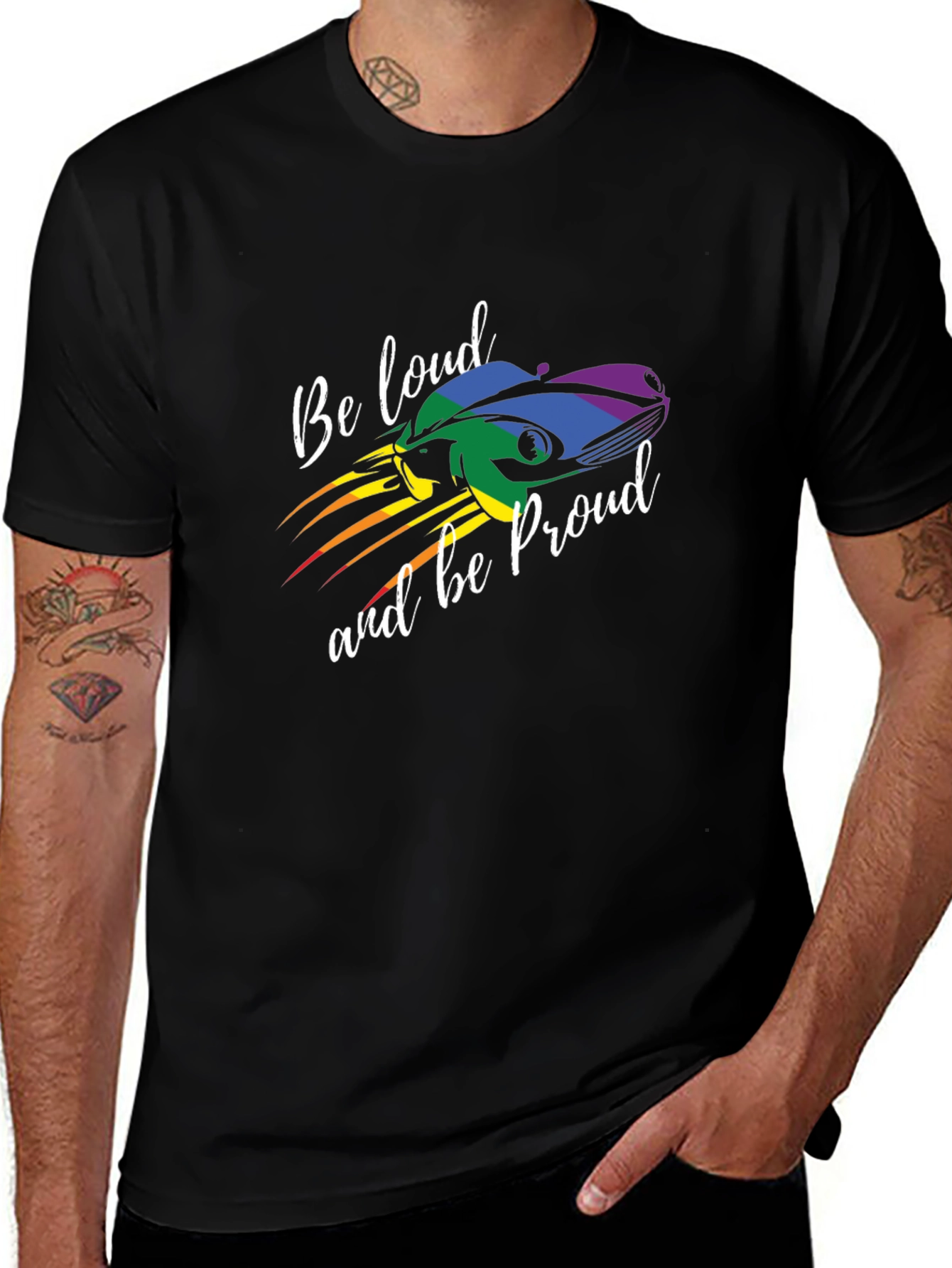 Pride 'Be Loud and Be Proud' Graphic Tee - Black
