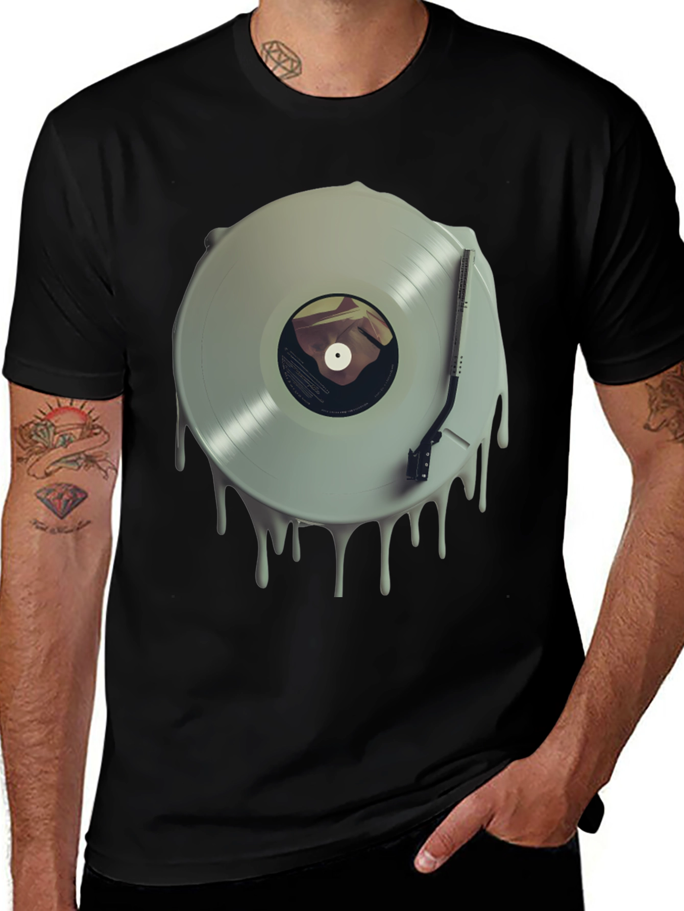 Variant 21 of Melting Vinyl Record Graphic Tee