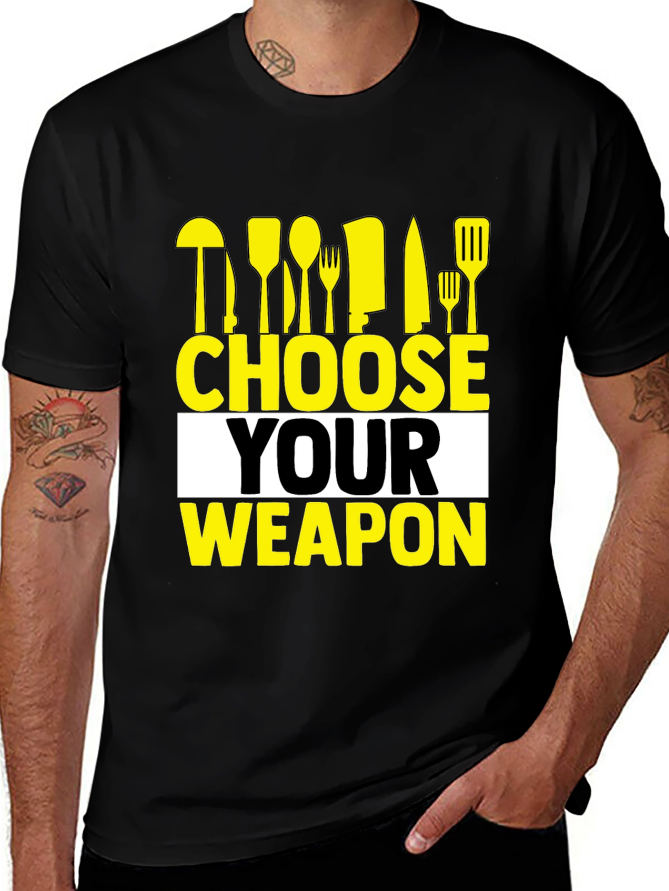 Variant 9 of Choose Your Weapon Chef T-Shirt - Culinary Humor