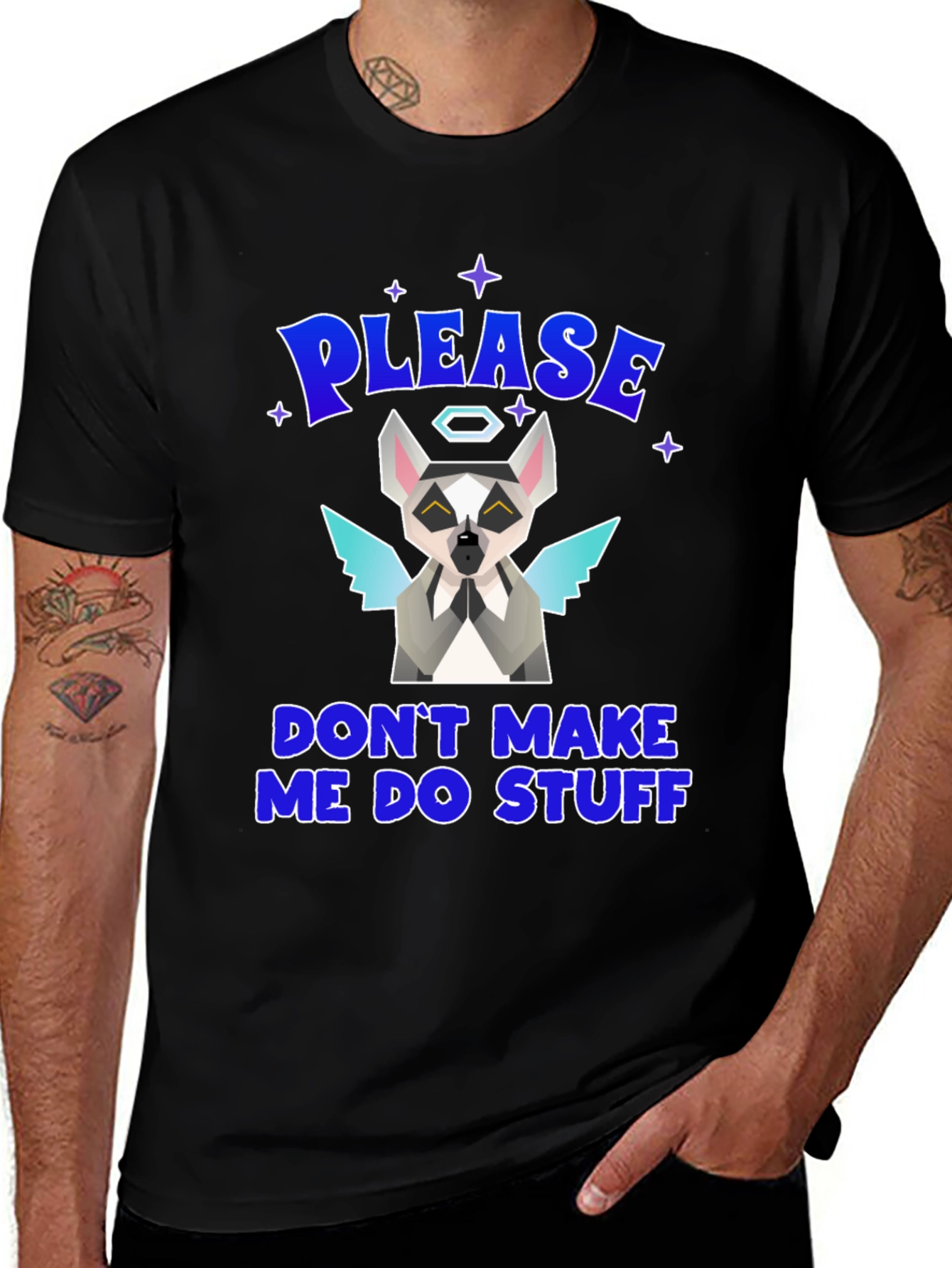 Variant 11 of Angel Lemur Graphic T-Shirt - Please Don't Make Me Do Stuff!