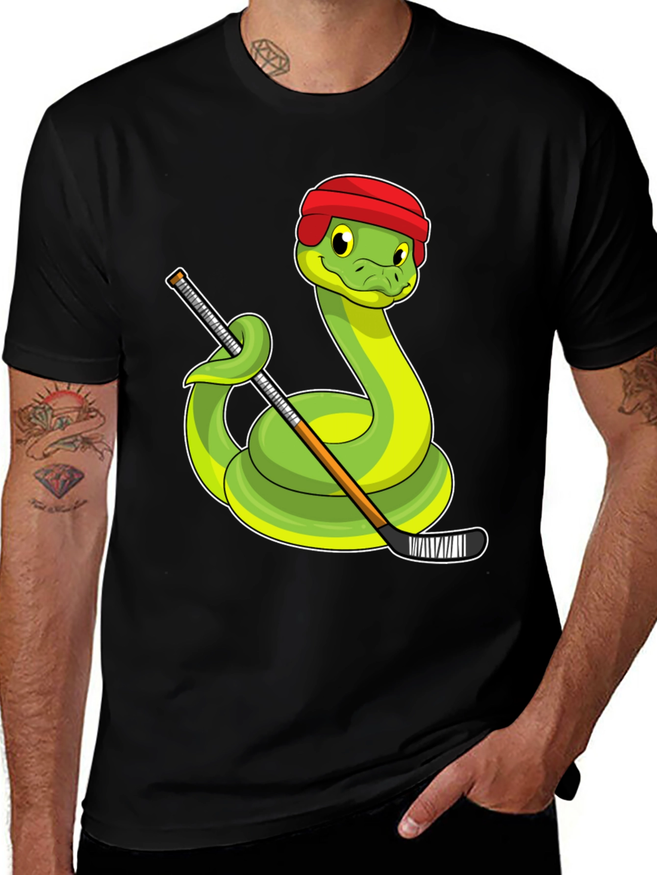 Variant 14 of Snake Hockey Player Graphic Tee