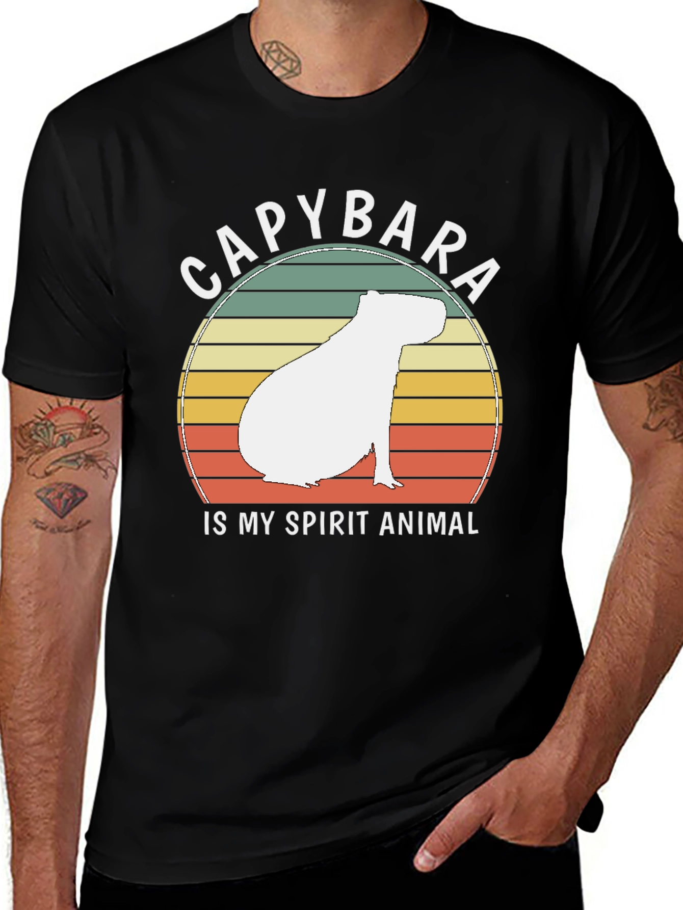 Capybara Spirit Animal T-Shirt - Retro Design