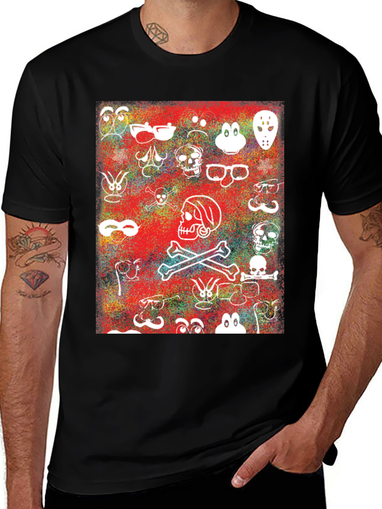 Variant 19 of Skull & Character Graphic Print T-Shirt
