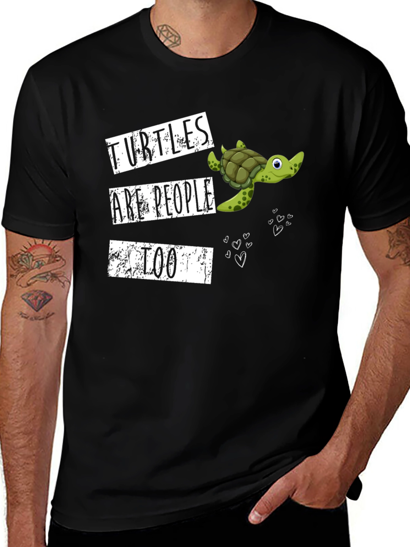 Variant 8 of Turtles Are People Too Graphic Tee