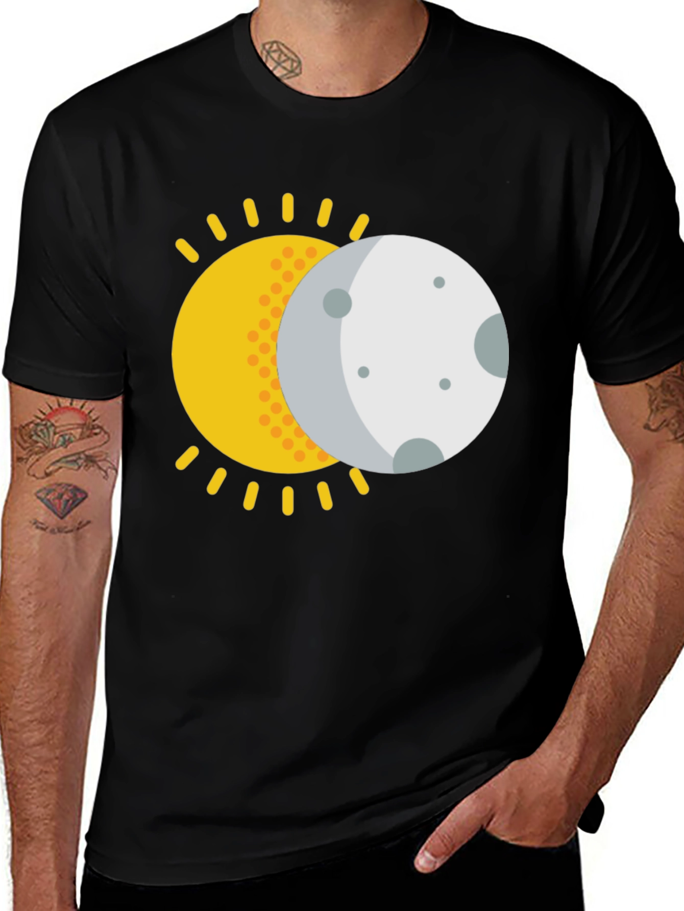 Variant 23 of Solar Eclipse Graphic T-Shirt - Black