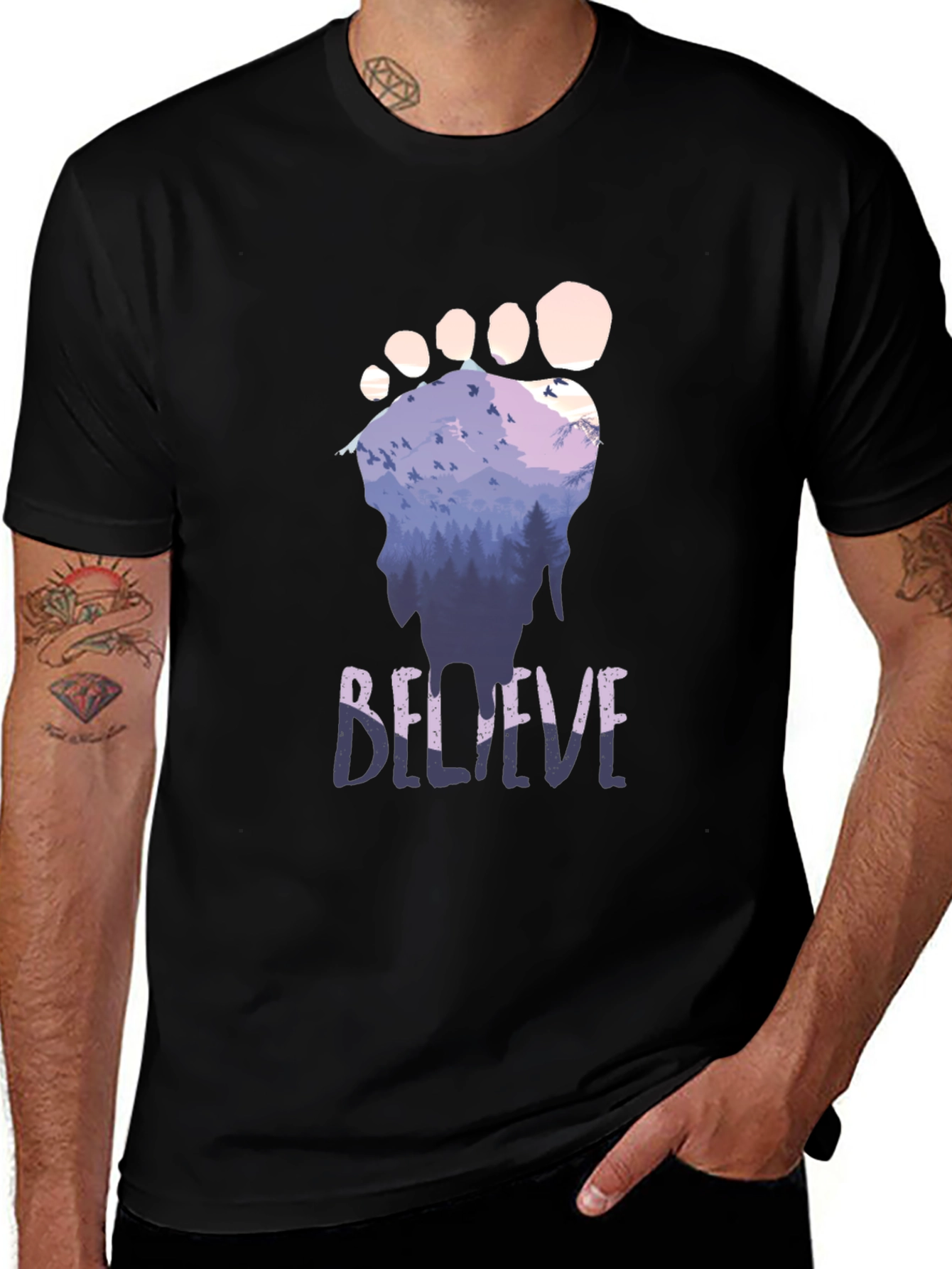 Black Believe Bigfoot Graphic T-Shirt main image