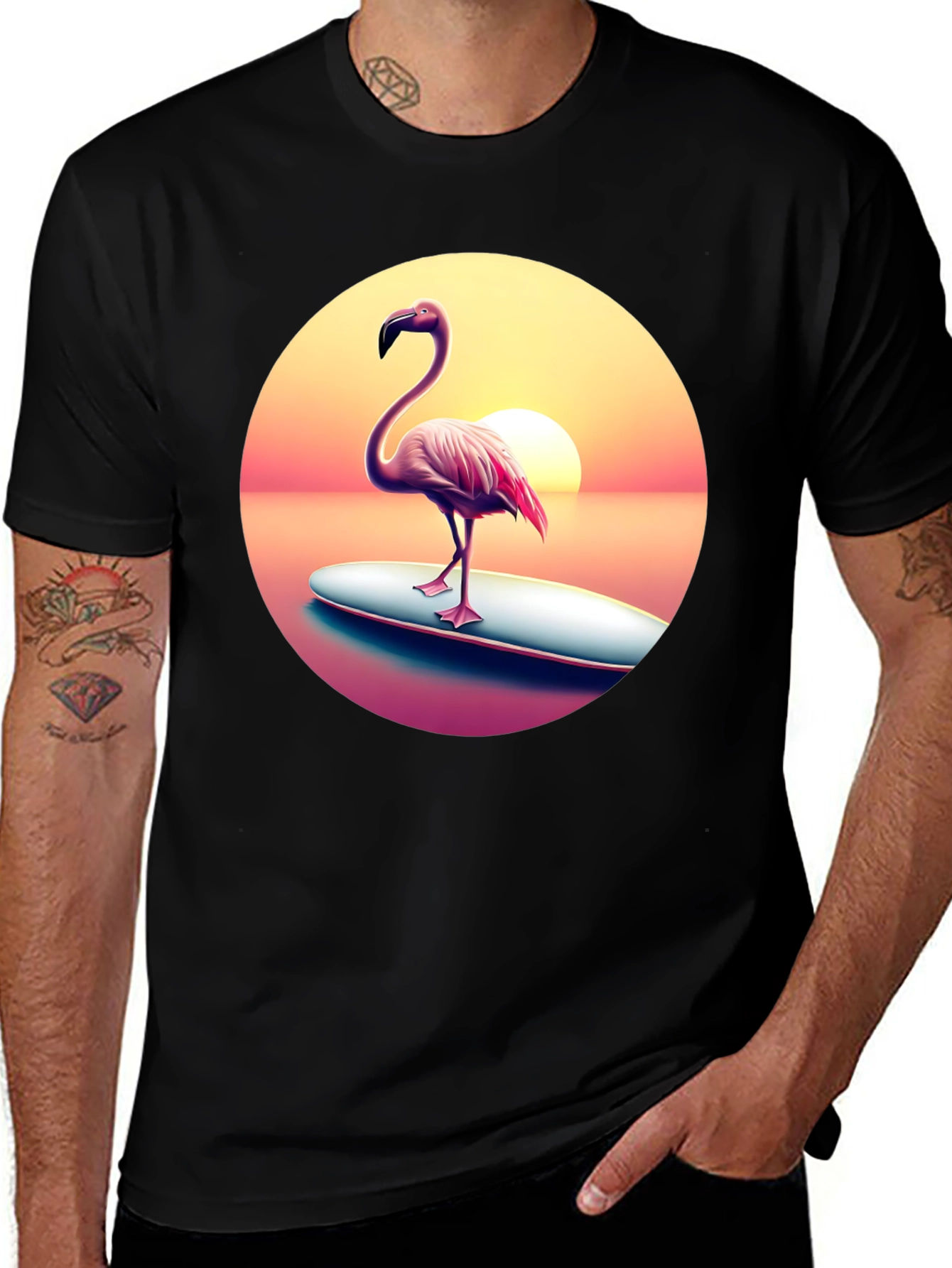 Variant 23 of Flamingo Sunset Surf T-Shirt