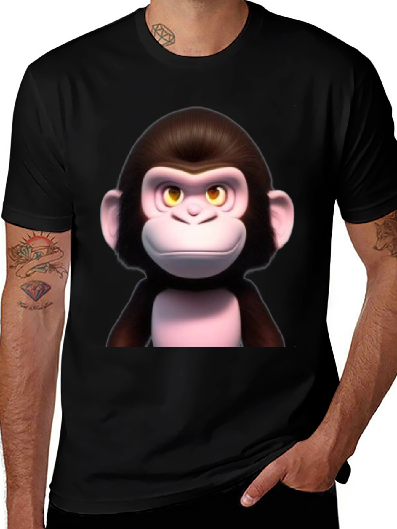 Variant 21 of Monkey Graphic Tee - Crew Neck T-Shirt
