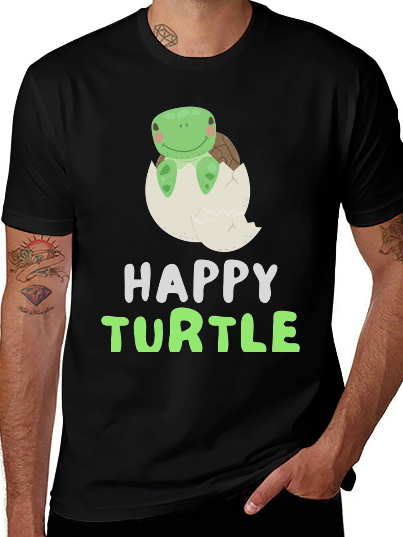 Happy Turtle Tee - Cute Animal Graphic T-Shirt