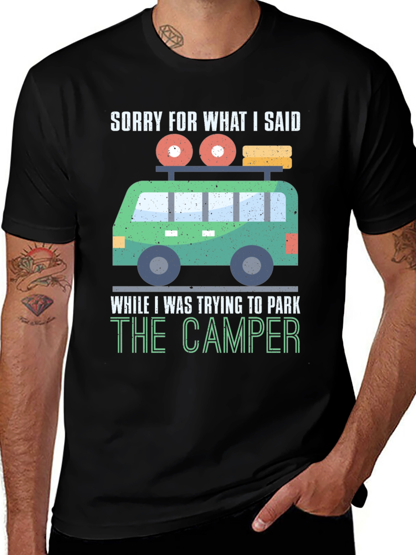 Variant 20 of Camper Van T-Shirt - Sorry For What I Said Funny Camping Tee