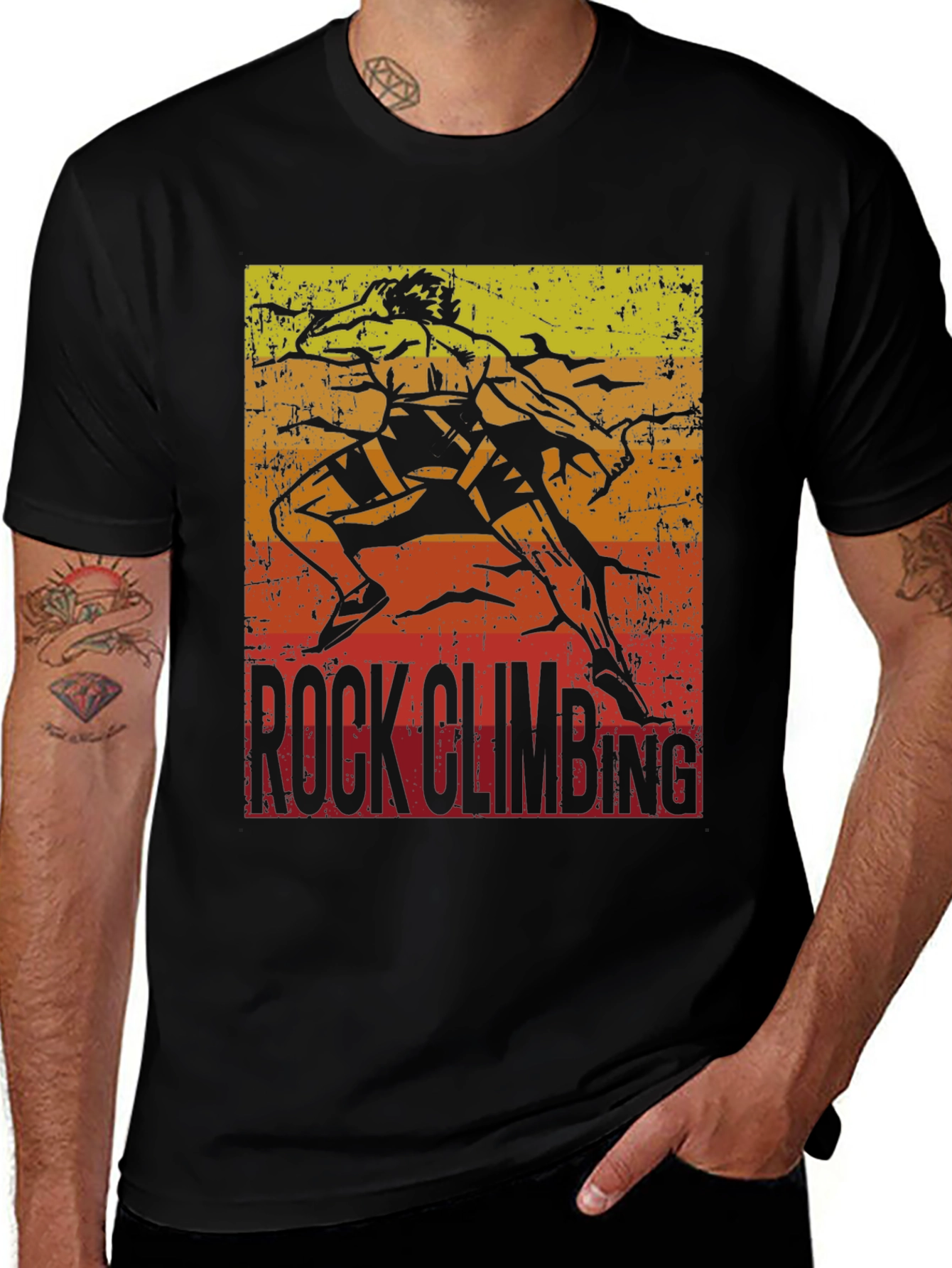 Variant 9 of Rock Climbing Retro Graphic T-Shirt