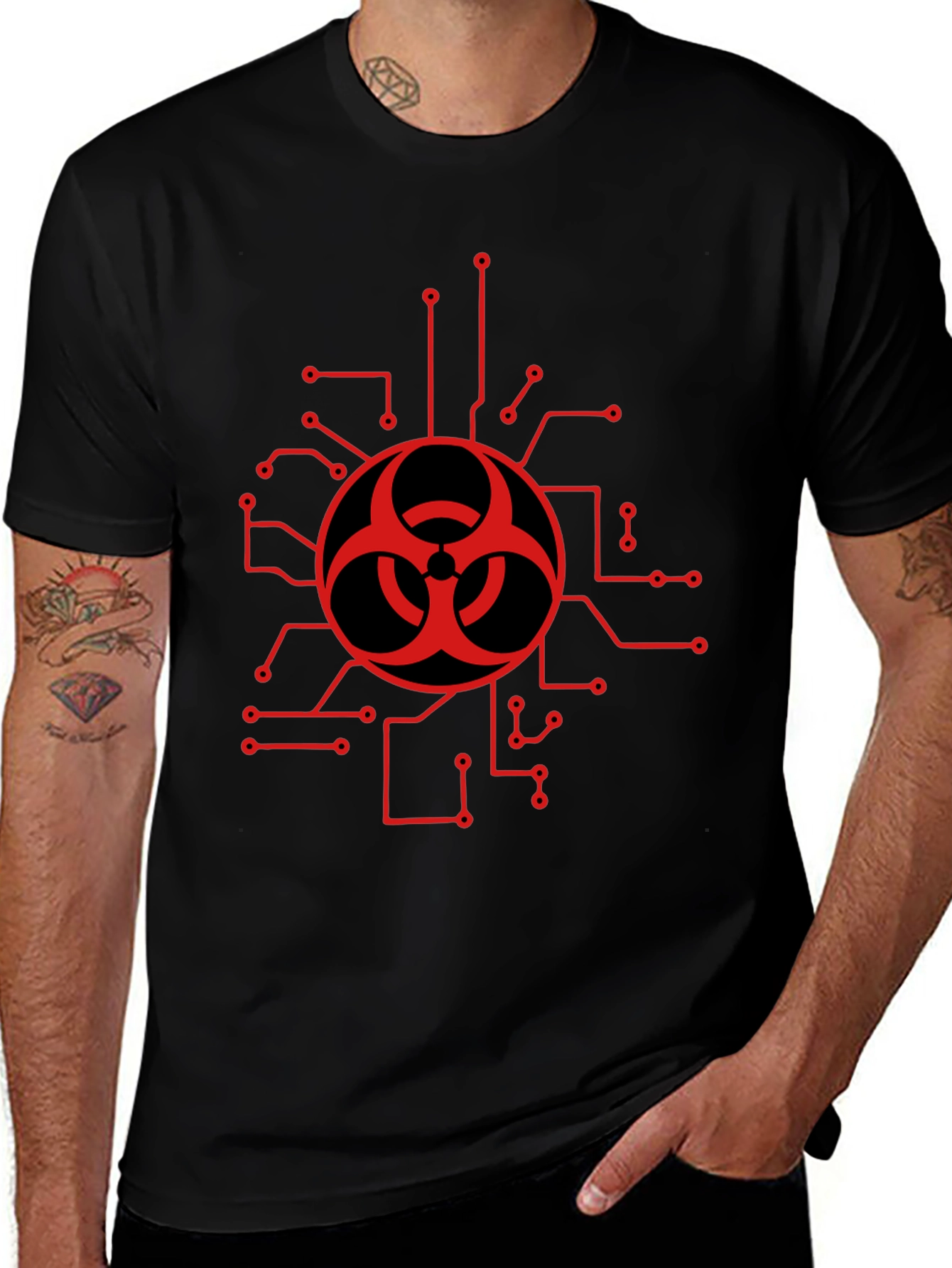 Variant 25 of Biohazard Circuit Black T-Shirt