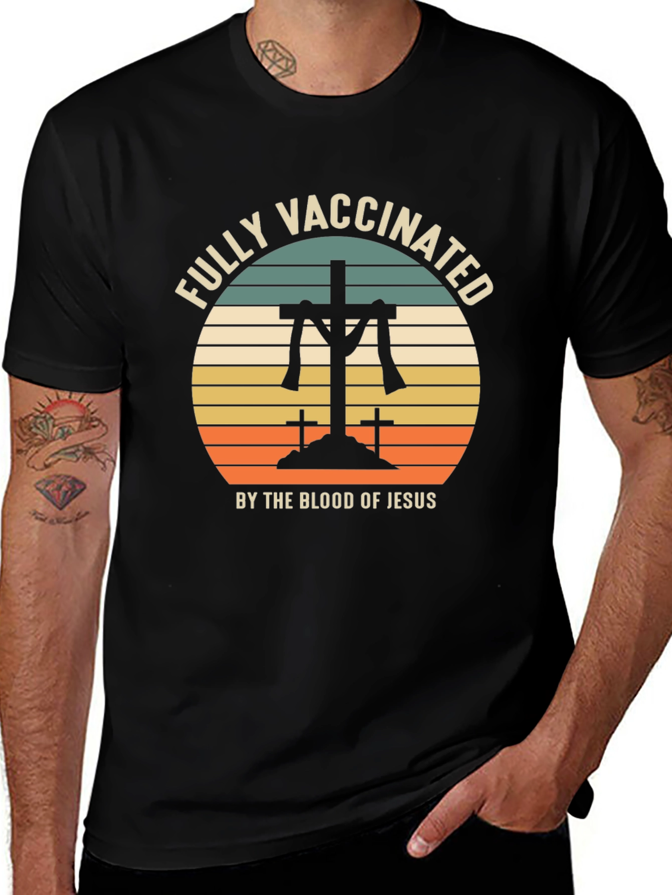 Variant 23 of Fully Vaccinated by the Blood of Jesus Tee
