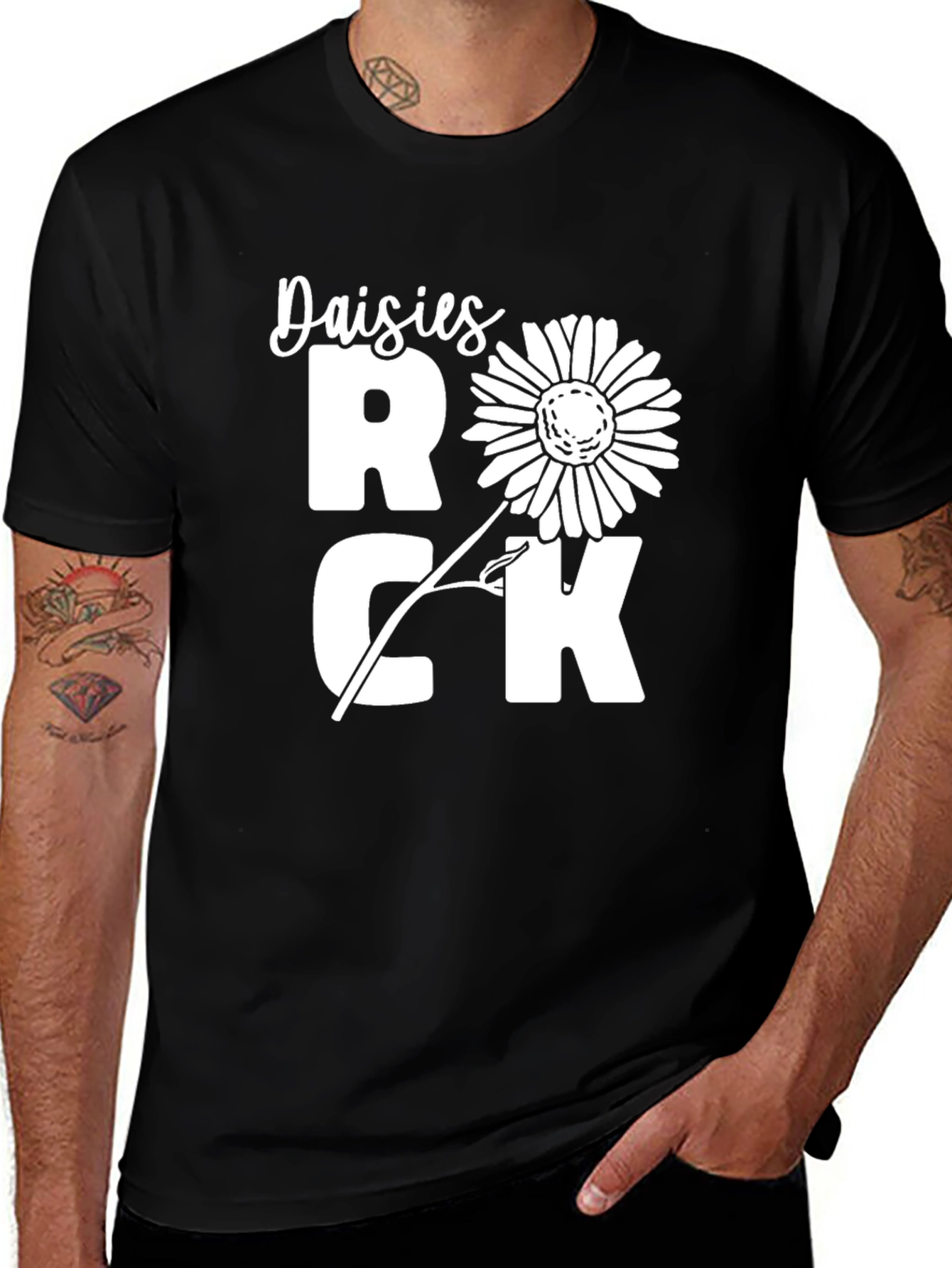 Variant 15 of Daisies Rock Graphic Tee - Stylish Unisex Shirt
