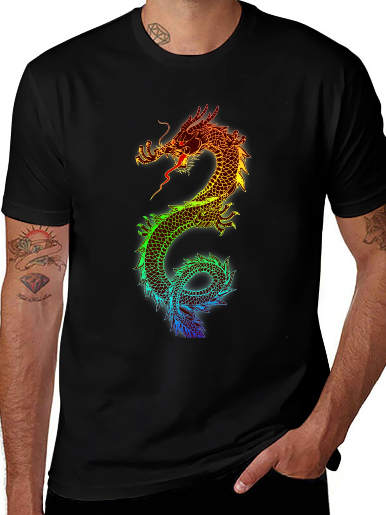 Variant 22 of Rainbow Dragon Graphic T-Shirt