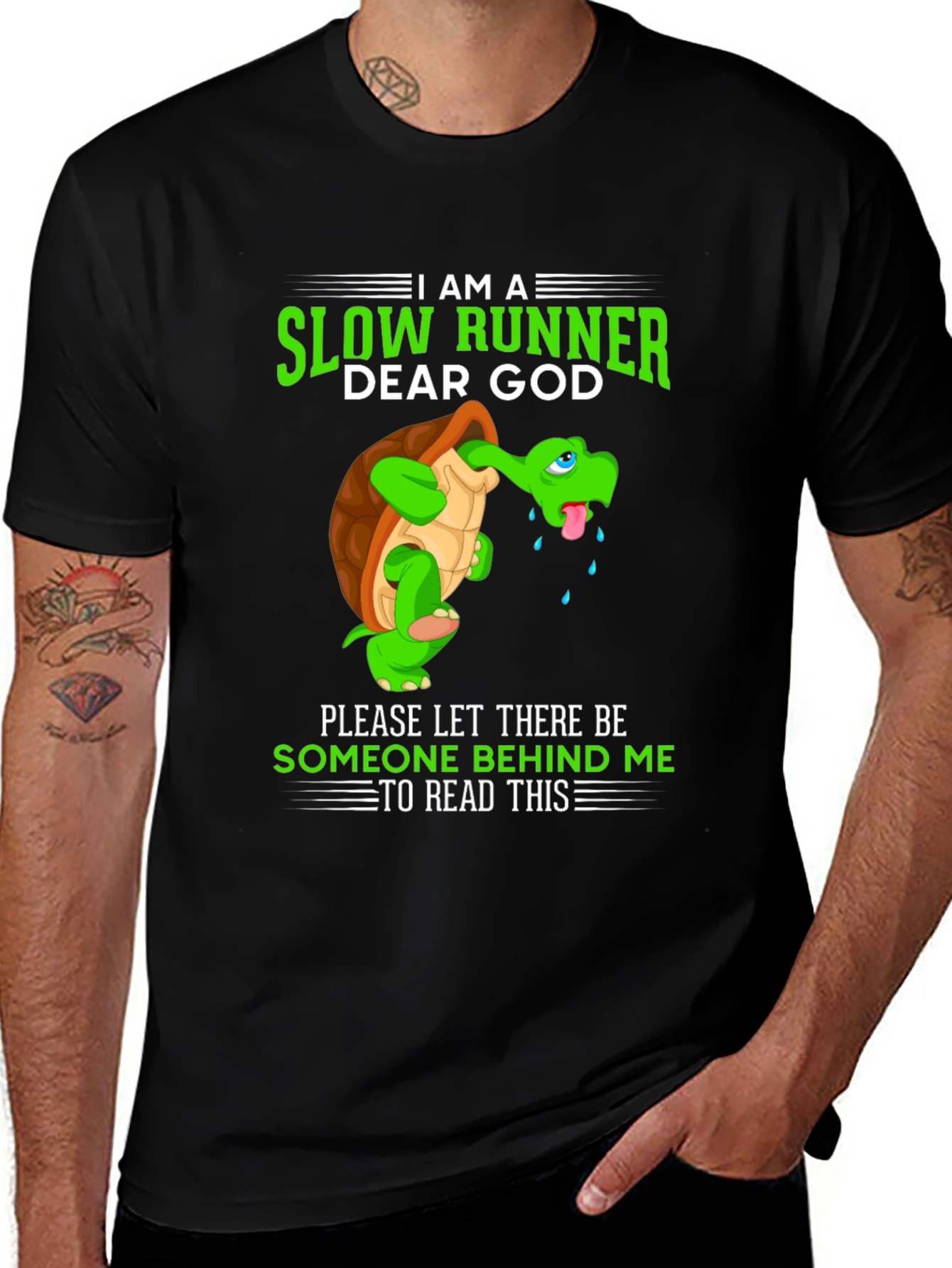 Variant 23 of I am a Slow Runner T-Shirt - Funny Turtle Design