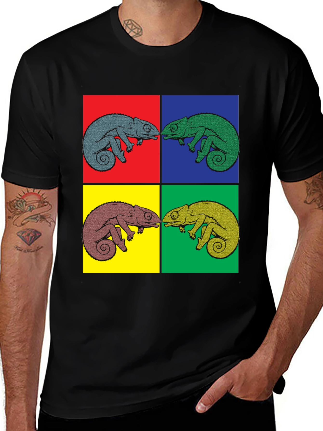 Variant 16 of Pop Art Chameleon T-Shirt - Colorful Graphic Tee