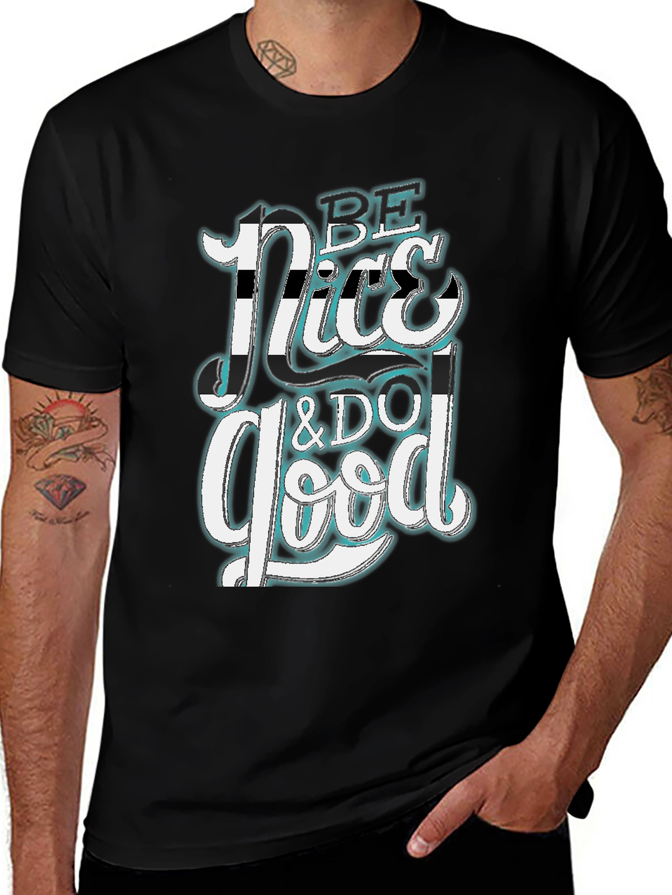 Variant 23 of Be Nice & Do Good Graphic Tee - Trendy Casual Wear