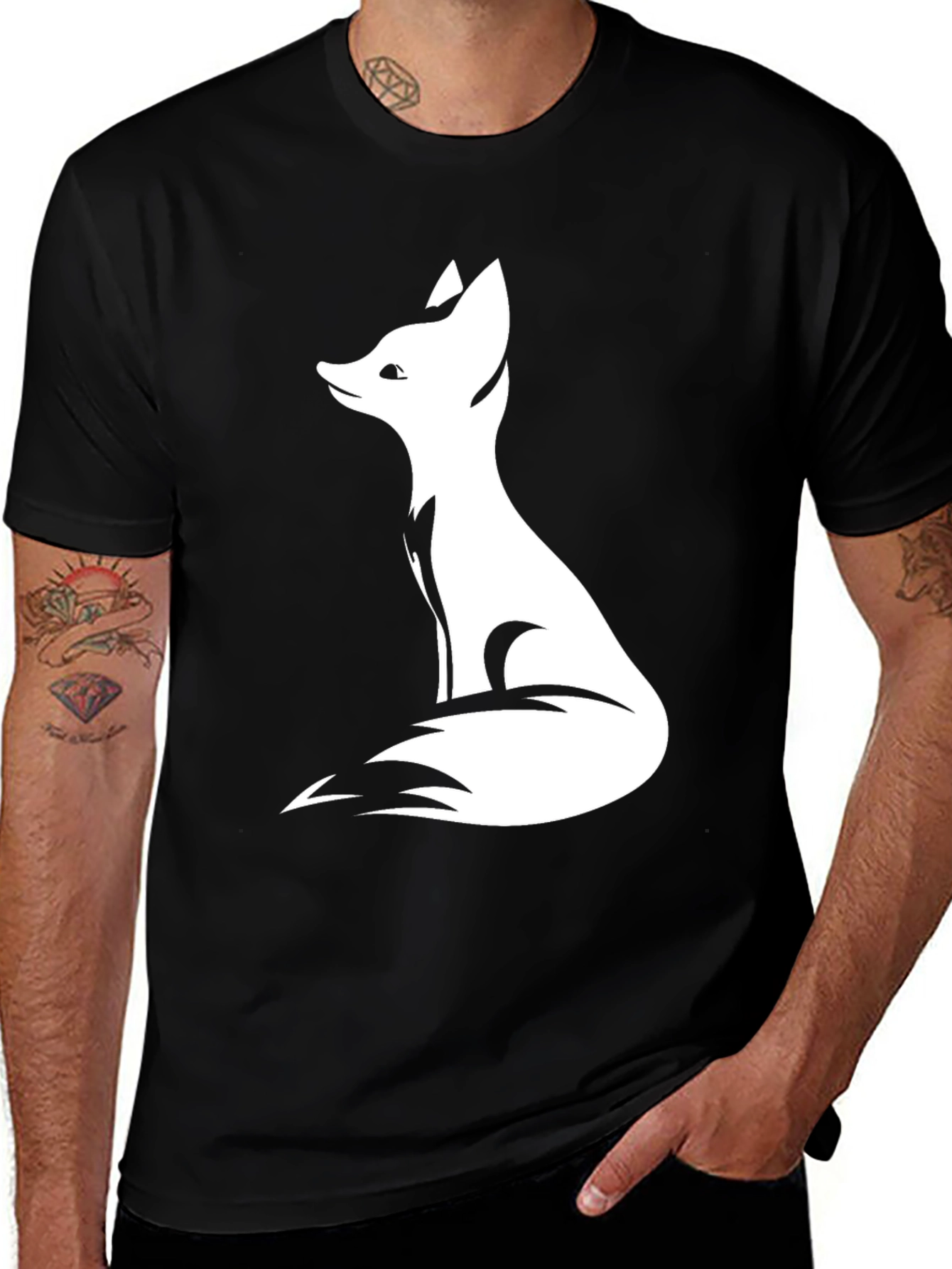 Variant 8 of Fox Graphic Tee - Stylish Black T-Shirt
