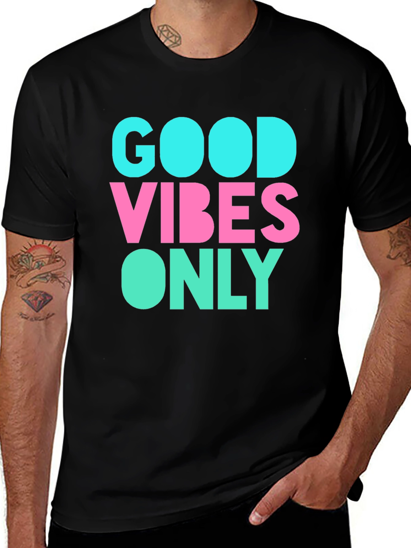Variant 27 of Good Vibes Only Graphic Tee - Black