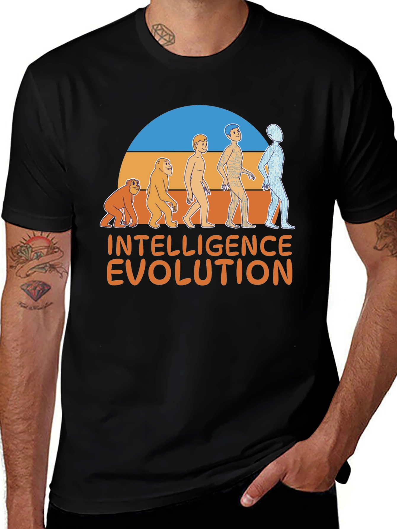 Variant 5 of Intelligence Evolution Graphic T-Shirt