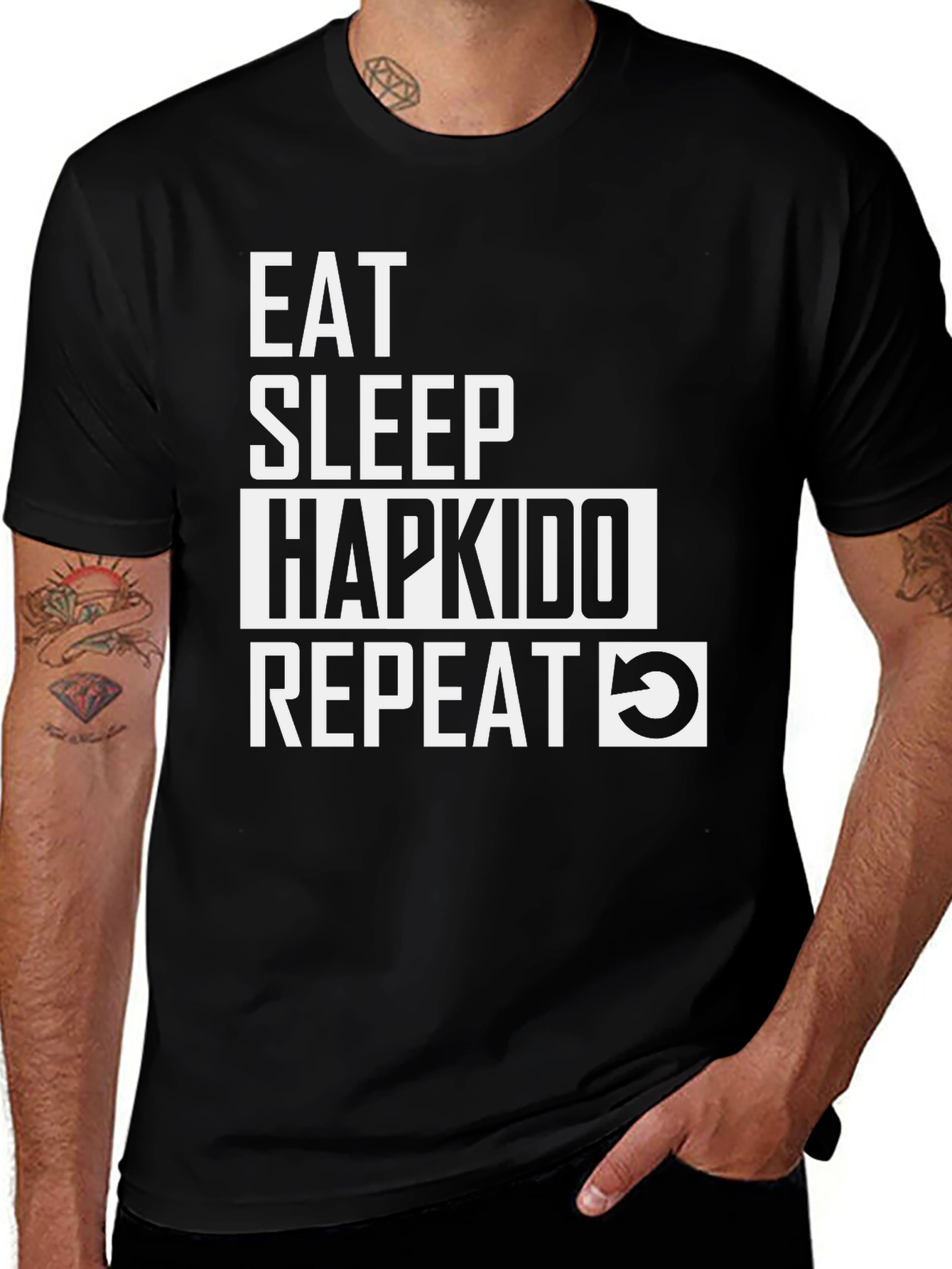 Eat Sleep Hapkido Repeat Graphic Tee