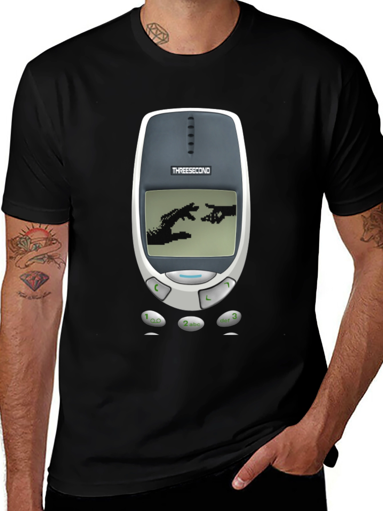 Variant 29 of Retro Cell Phone Creation of Adam T-Shirt