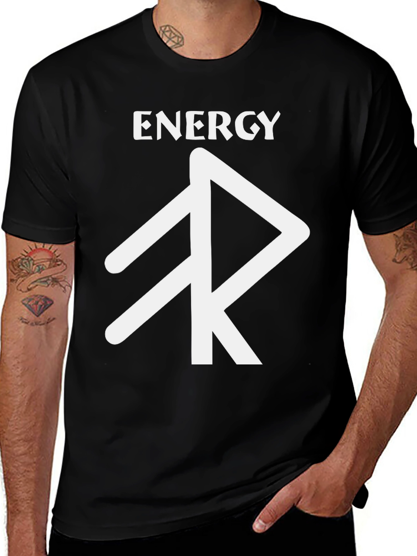 Variant 22 of Energy Rune Graphic T-Shirt - Black
