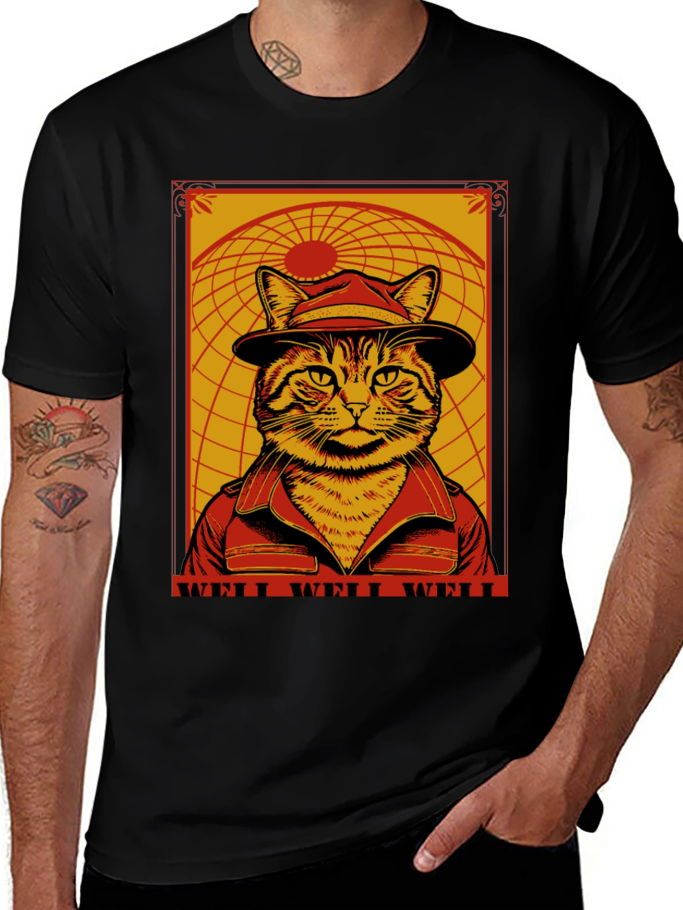 Variant 23 of Well Well Well Cat T-Shirt - Novelty Graphic Tee