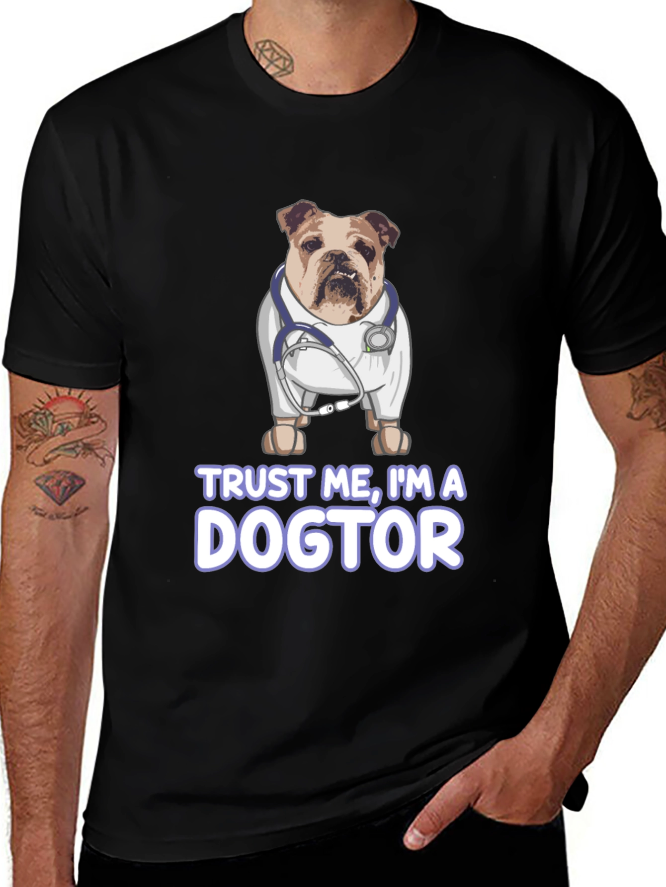 Variant 18 of Dogtor T-Shirt - Bulldog Doctor Tee