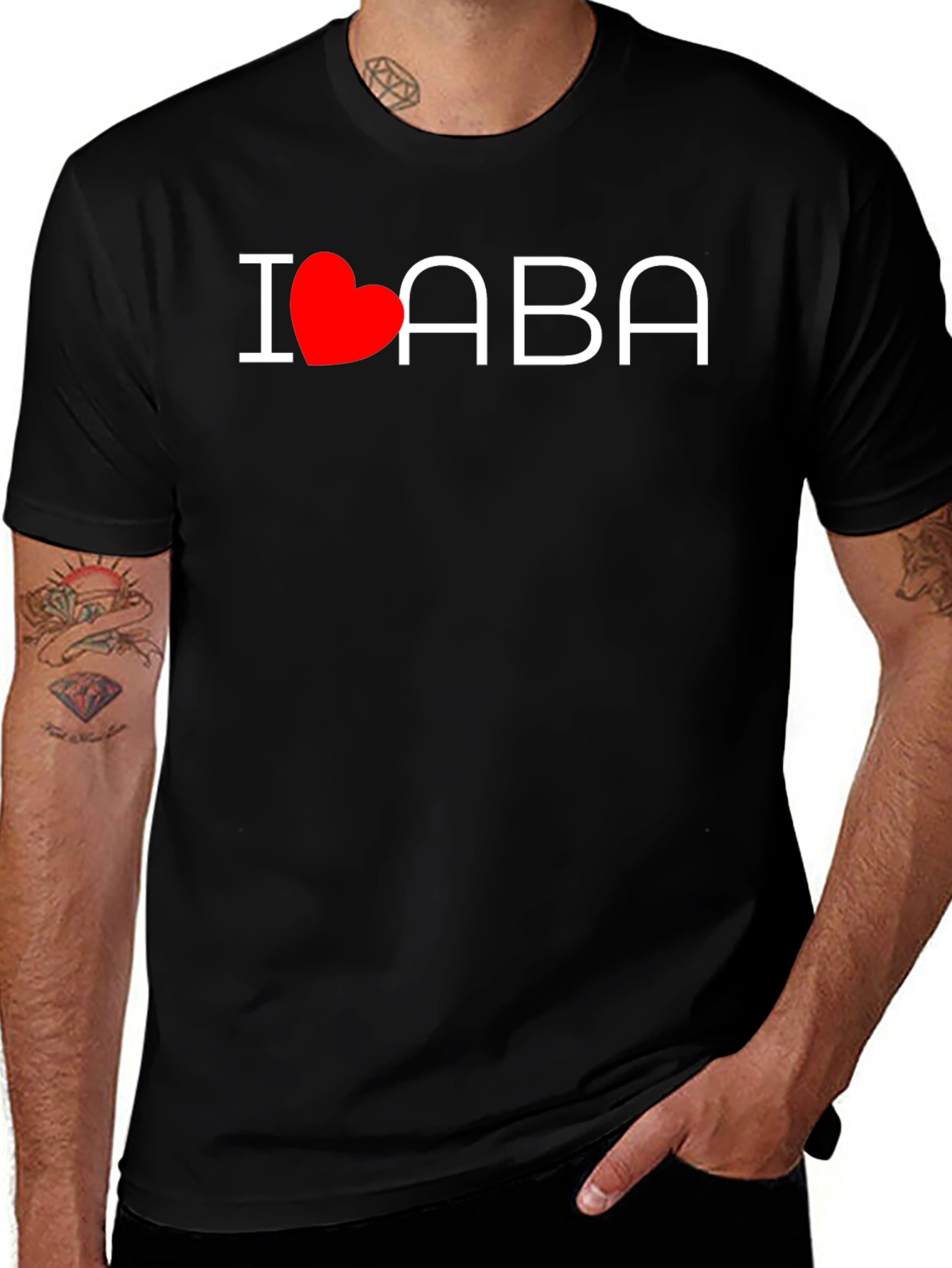 I Heart ABA Black Cotton T-Shirt
