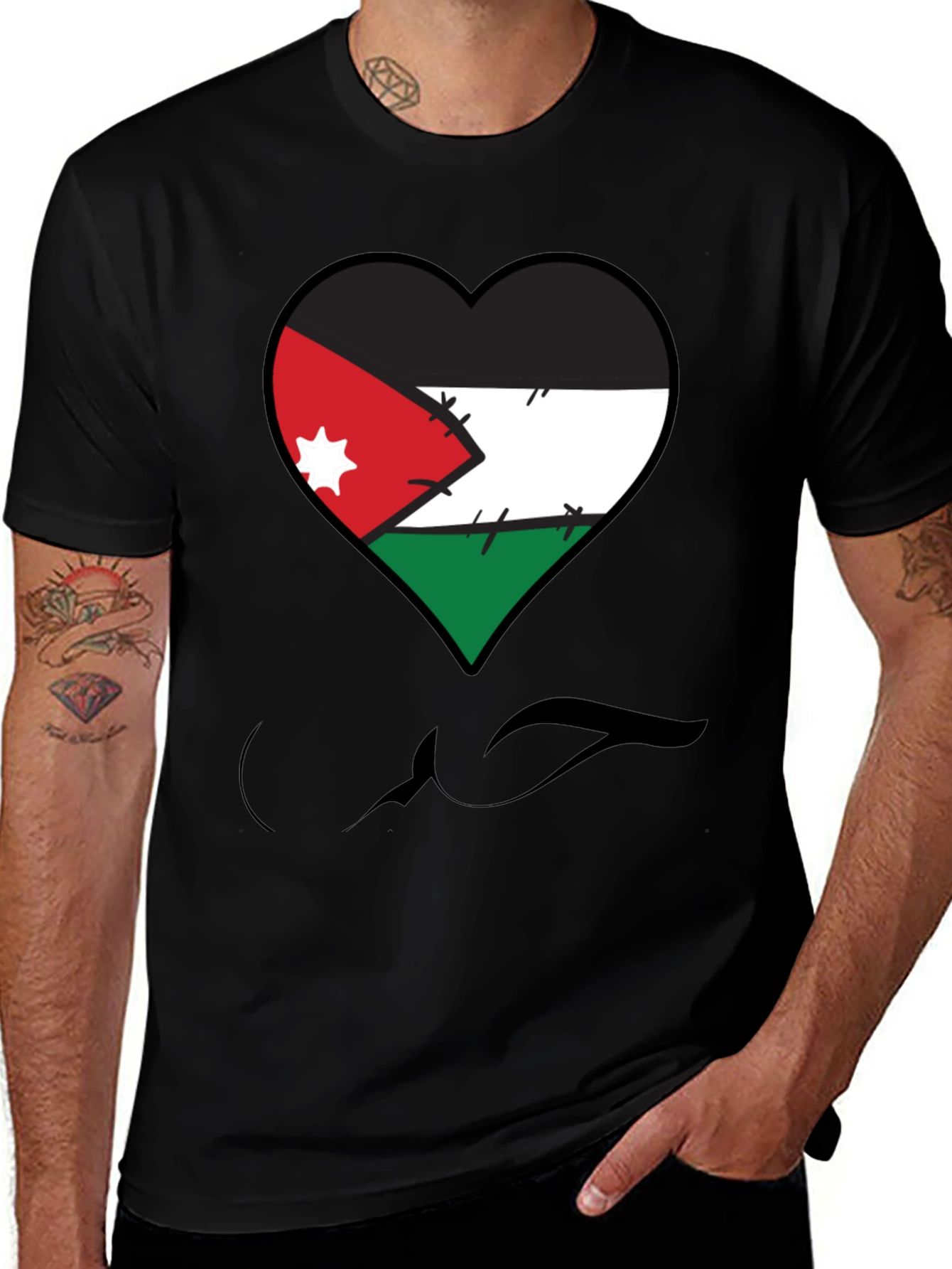 Jordan Heart Flag T-Shirt - Show Your Love!