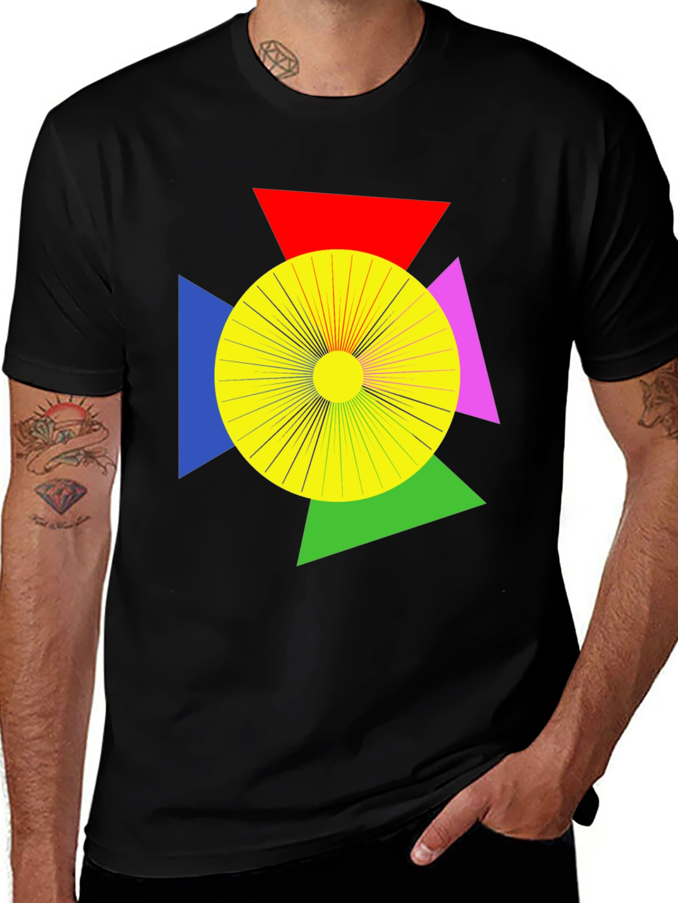 Variant 4 of Geometric Graphic Tee - Modern Art T-Shirt