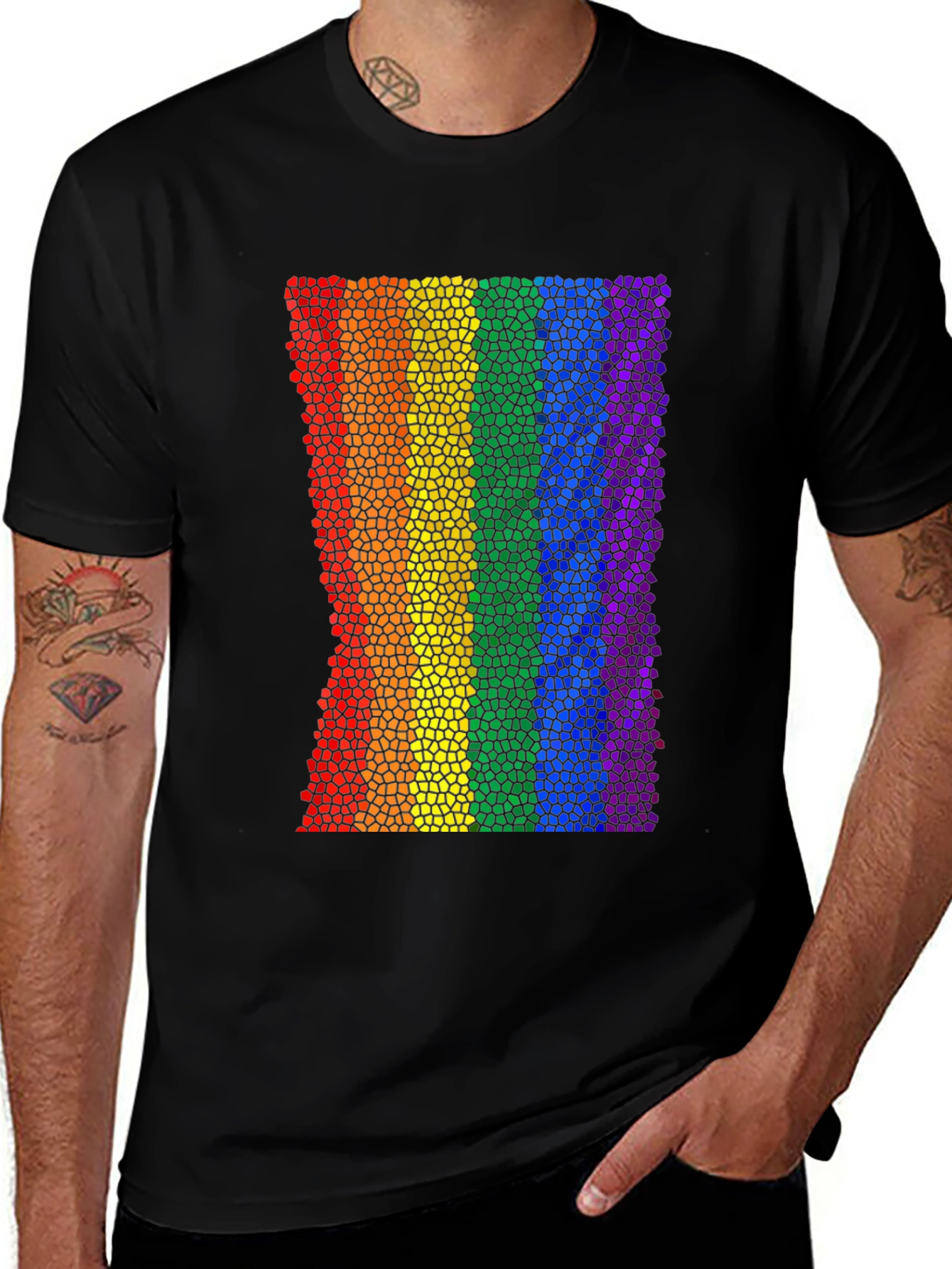 Variant 16 of Rainbow Mosaic Pride T-Shirt