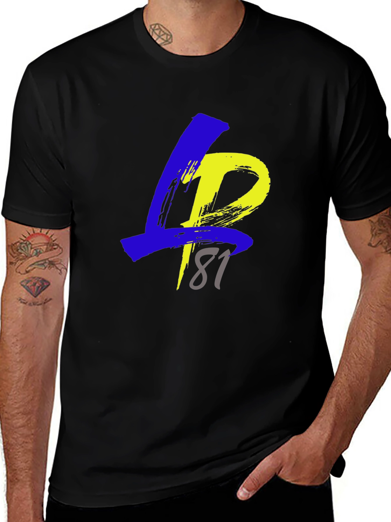Variant 17 of Stylish Black T-Shirt with Brushstroke LP81 Design