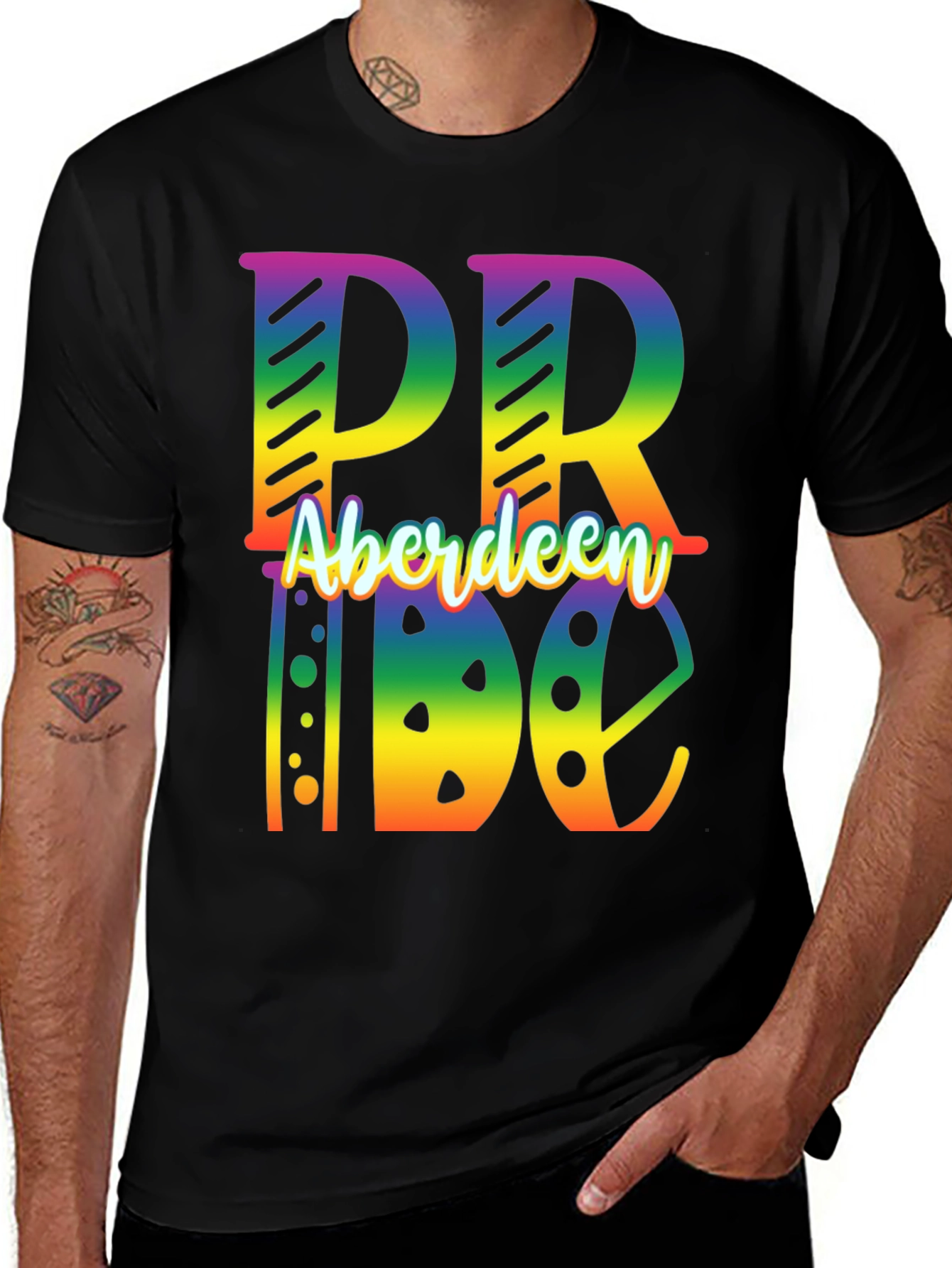Variant 27 of Aberdeen Pride Rainbow Graphic Tee