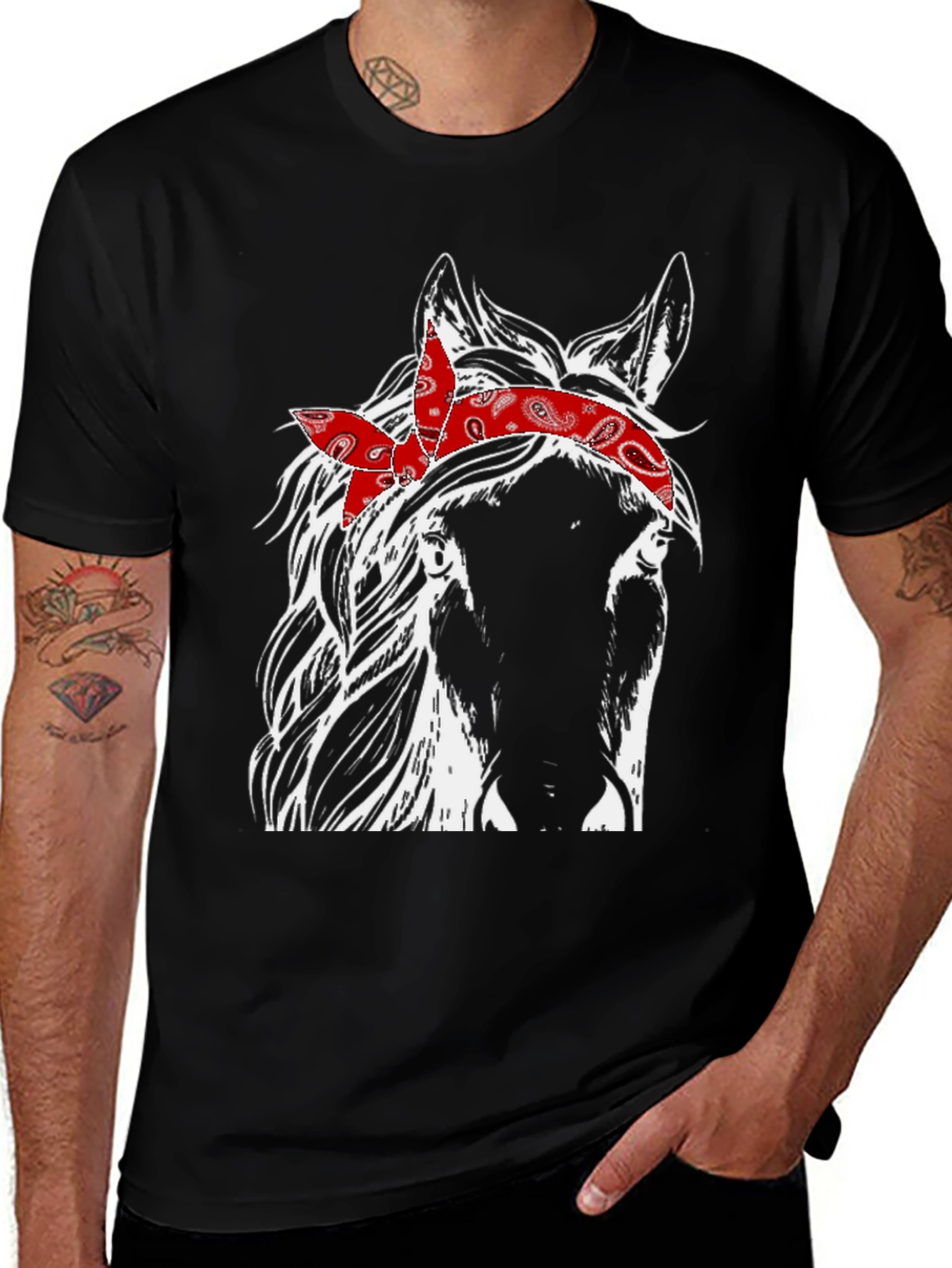 Variant 15 of Horse Bandana Graphic Tee