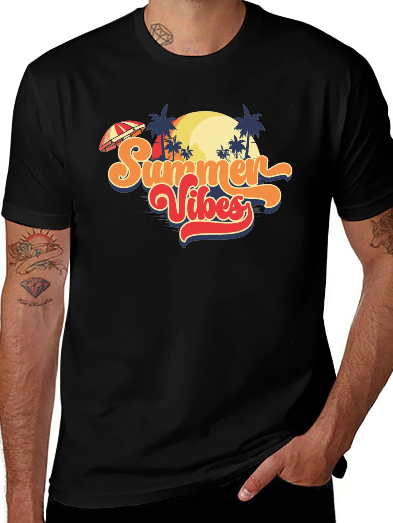 Variant 19 of Summer Vibes Graphic Tee - Tropical Vacation Shirt
