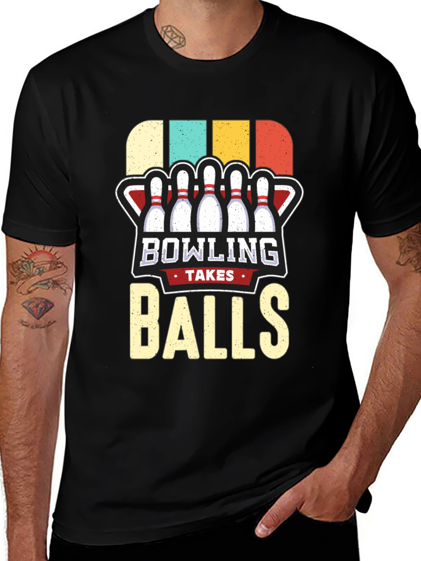 Variant 20 of Bowling Takes Balls Graphic T-Shirt