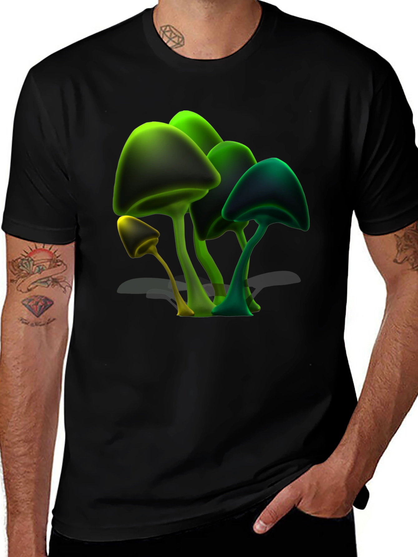 Variant 29 of Mushroom Graphic Tee - Unique Glowing Design