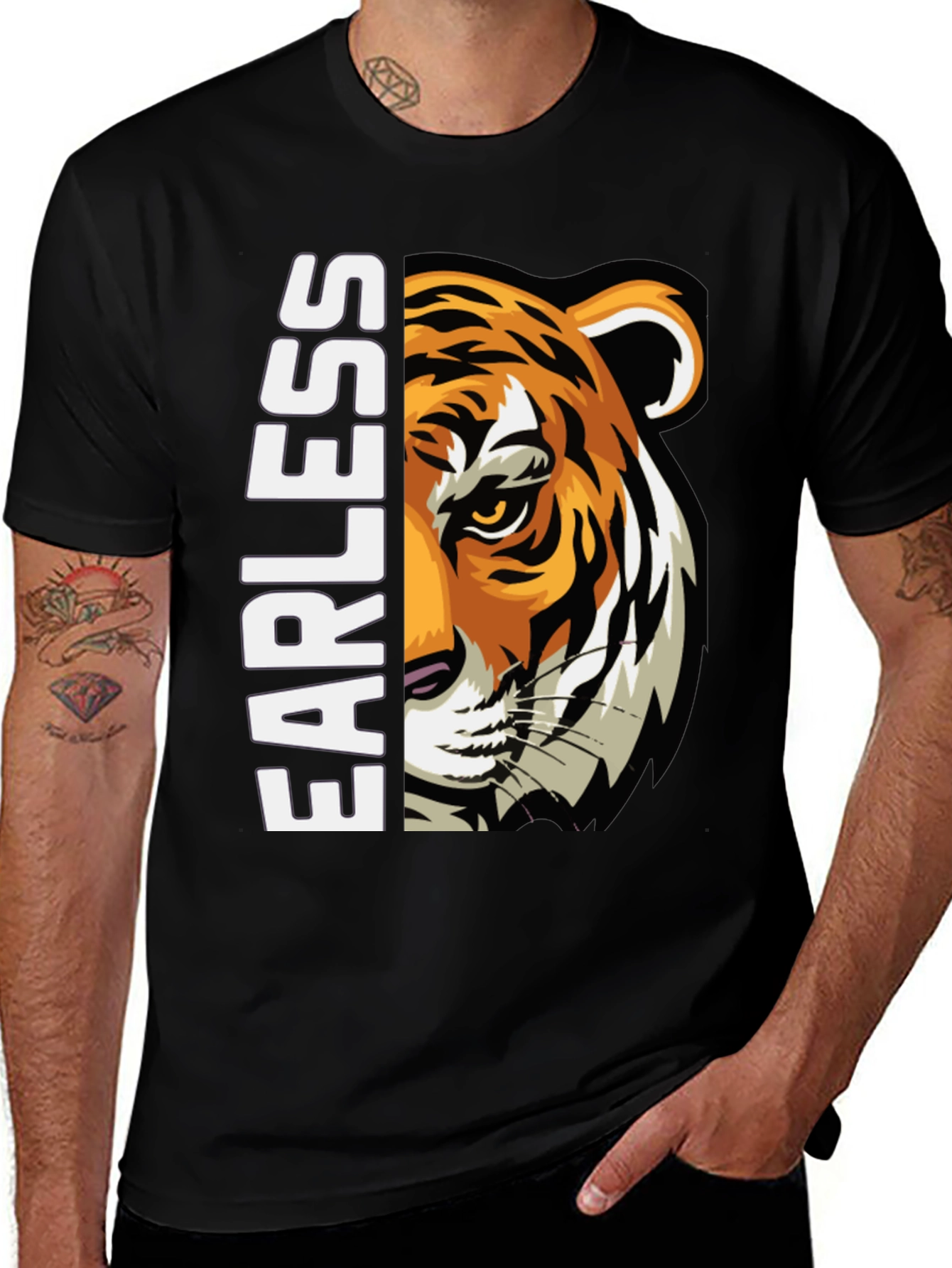 Variant 22 of Fearless Tiger Graphic T-Shirt - Bold Design