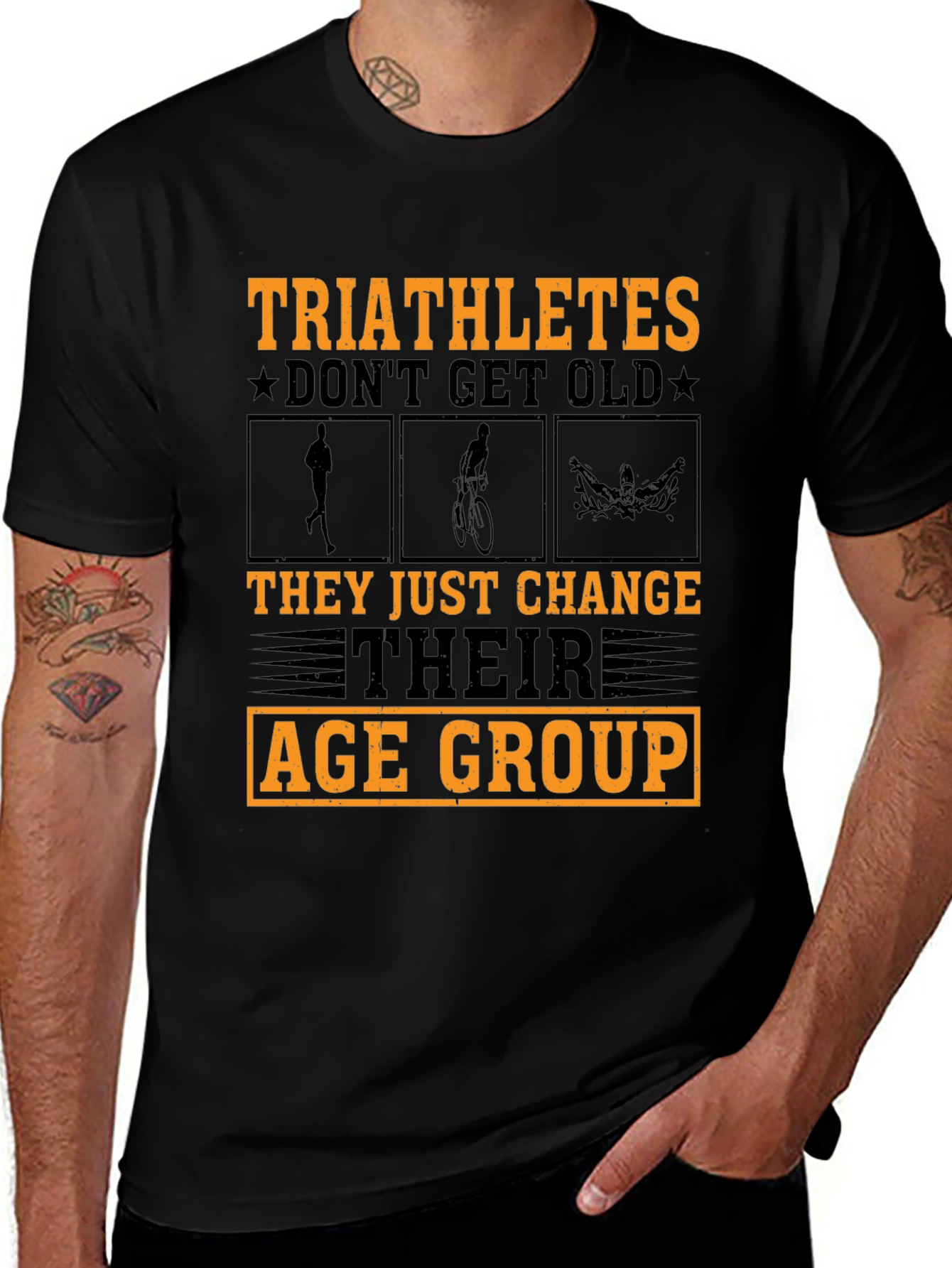 Variant 29 of Triathletes Age Group T-Shirt