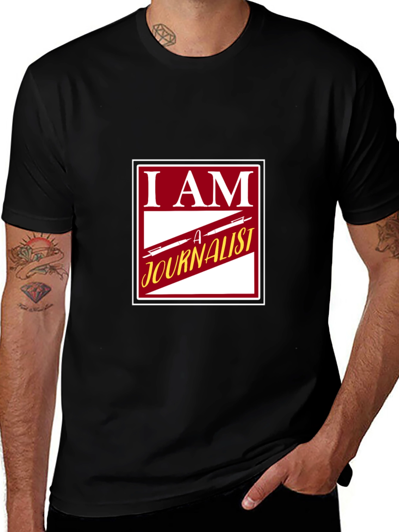 Variant 19 of I Am A Journalist Graphic Tee - Black